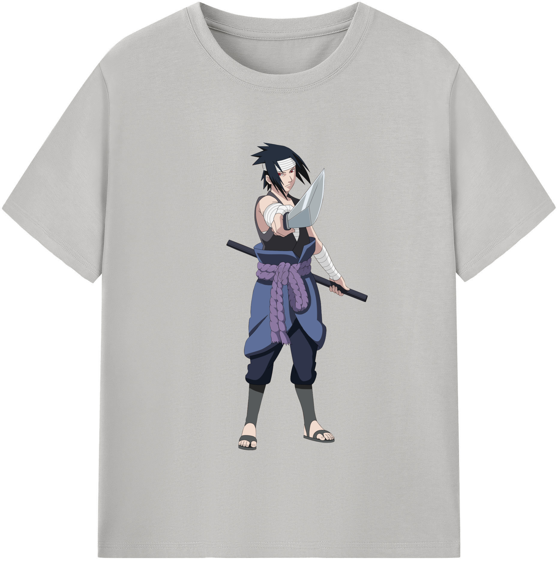 （画像用） NARUTO -ナルト- うちは サスケ Uchiha Sasuke 綿100％半袖Tシャツ（フロントプリント）