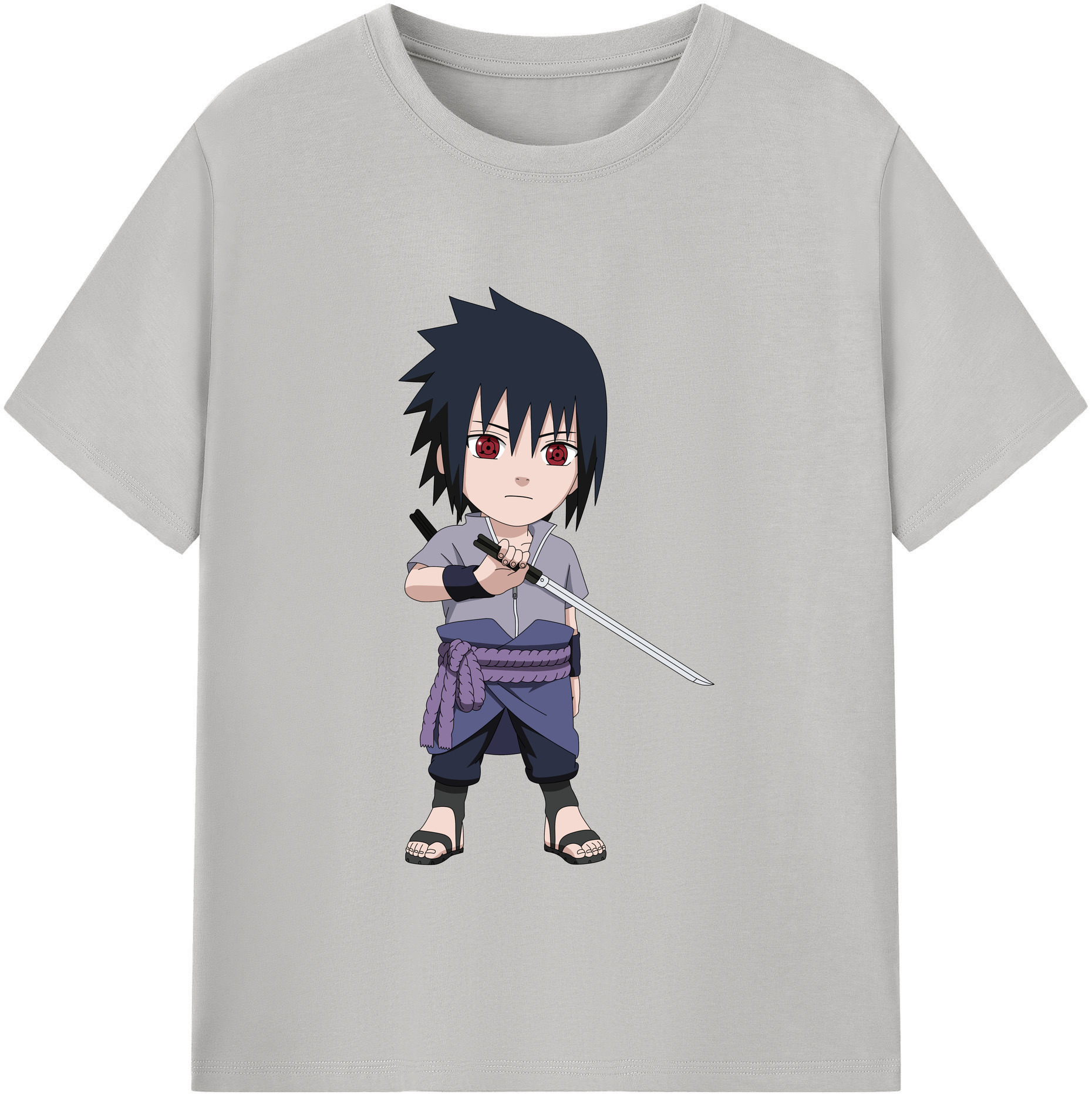 （画像用） NARUTO -ナルト- うちは サスケ Uchiha Sasuke 綿100％半袖Tシャツ（フロントプリント）