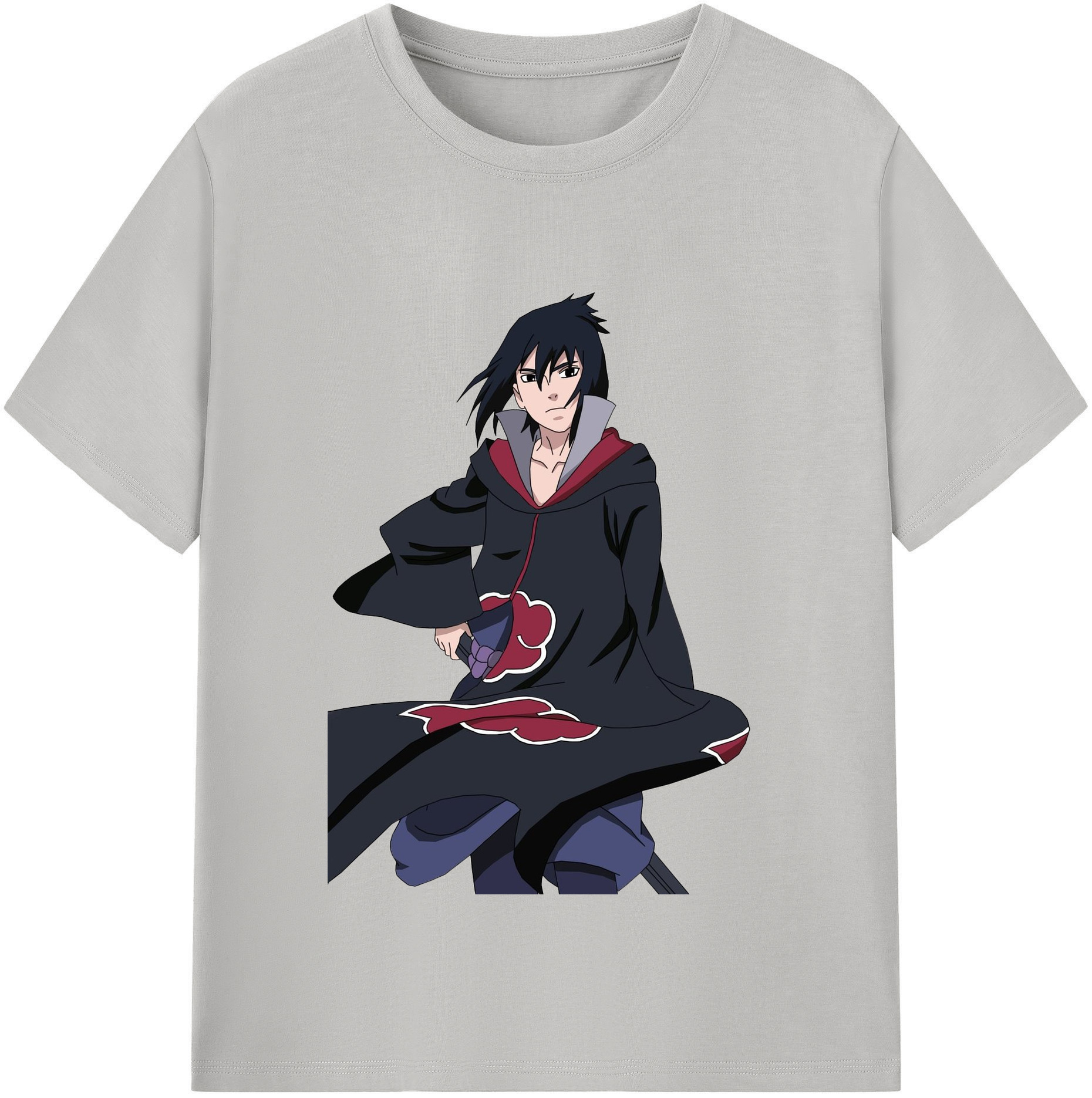 （画像用） NARUTO -ナルト- うちは サスケ Uchiha Sasuke 綿100％半袖Tシャツ（フロントプリント）