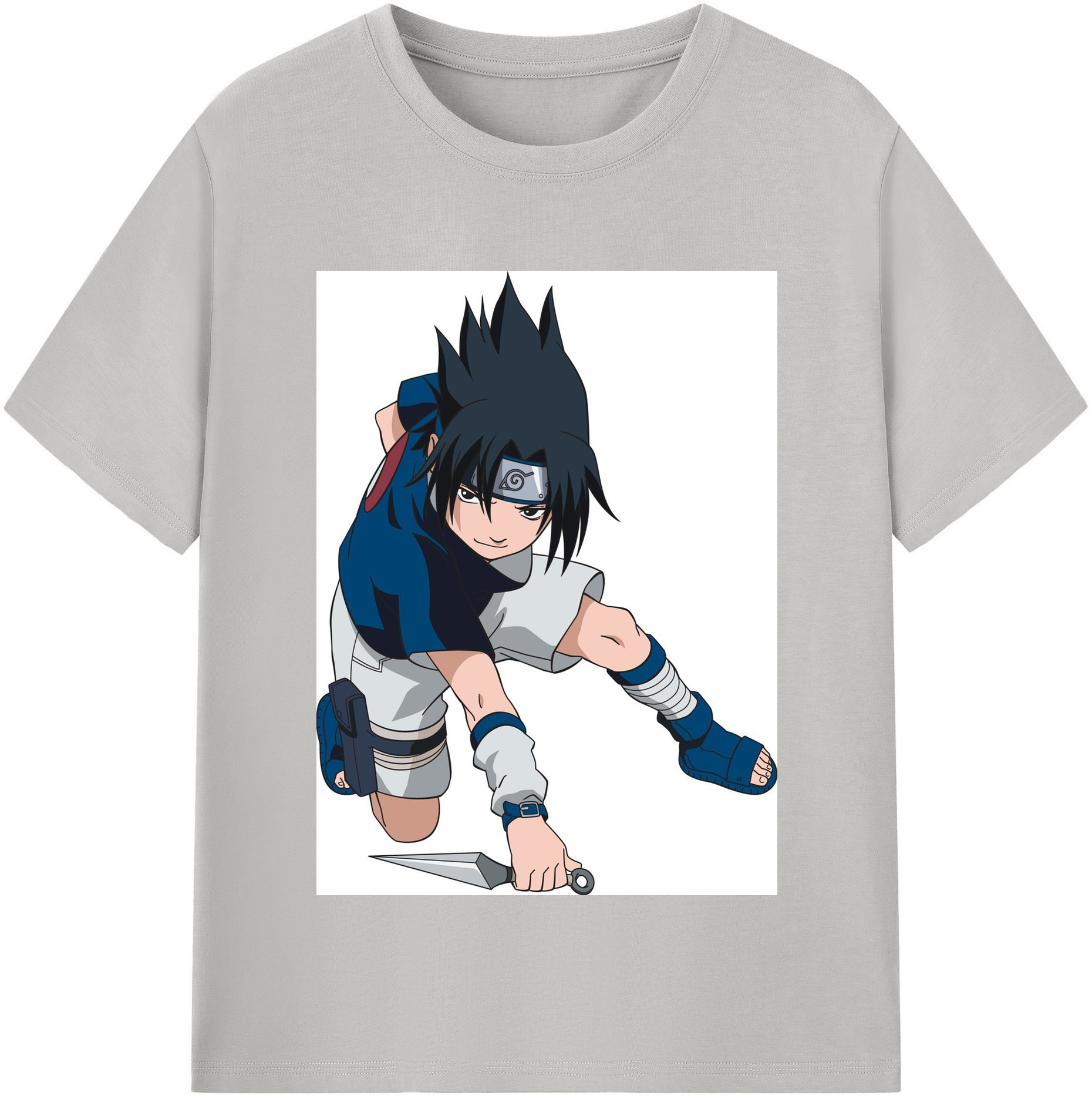 （画像用） NARUTO -ナルト- うちは サスケ Uchiha Sasuke 綿100％半袖Tシャツ（フロントプリント）