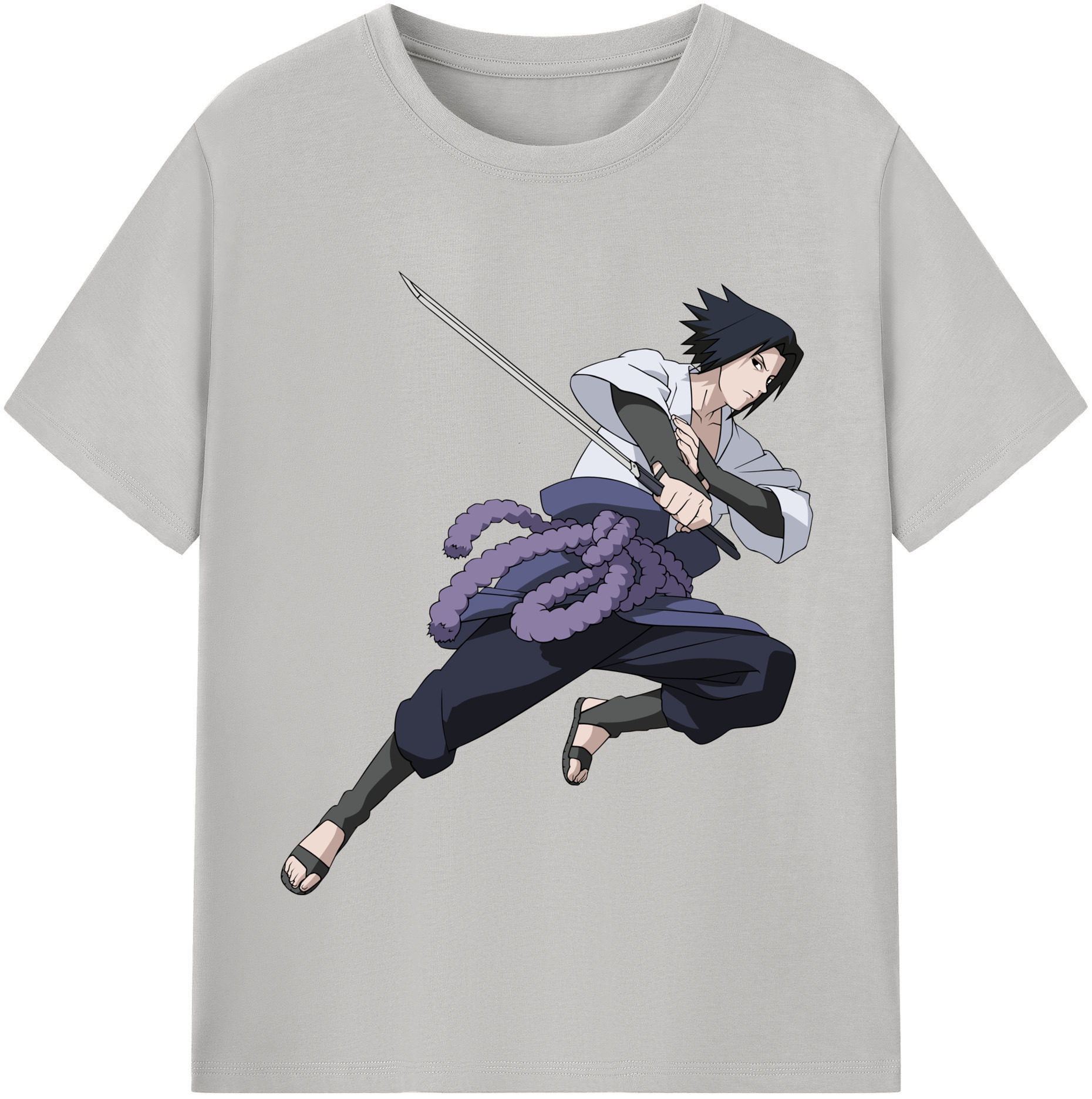（画像用） NARUTO -ナルト- うちは サスケ Uchiha Sasuke 綿100％半袖Tシャツ（フロントプリント）