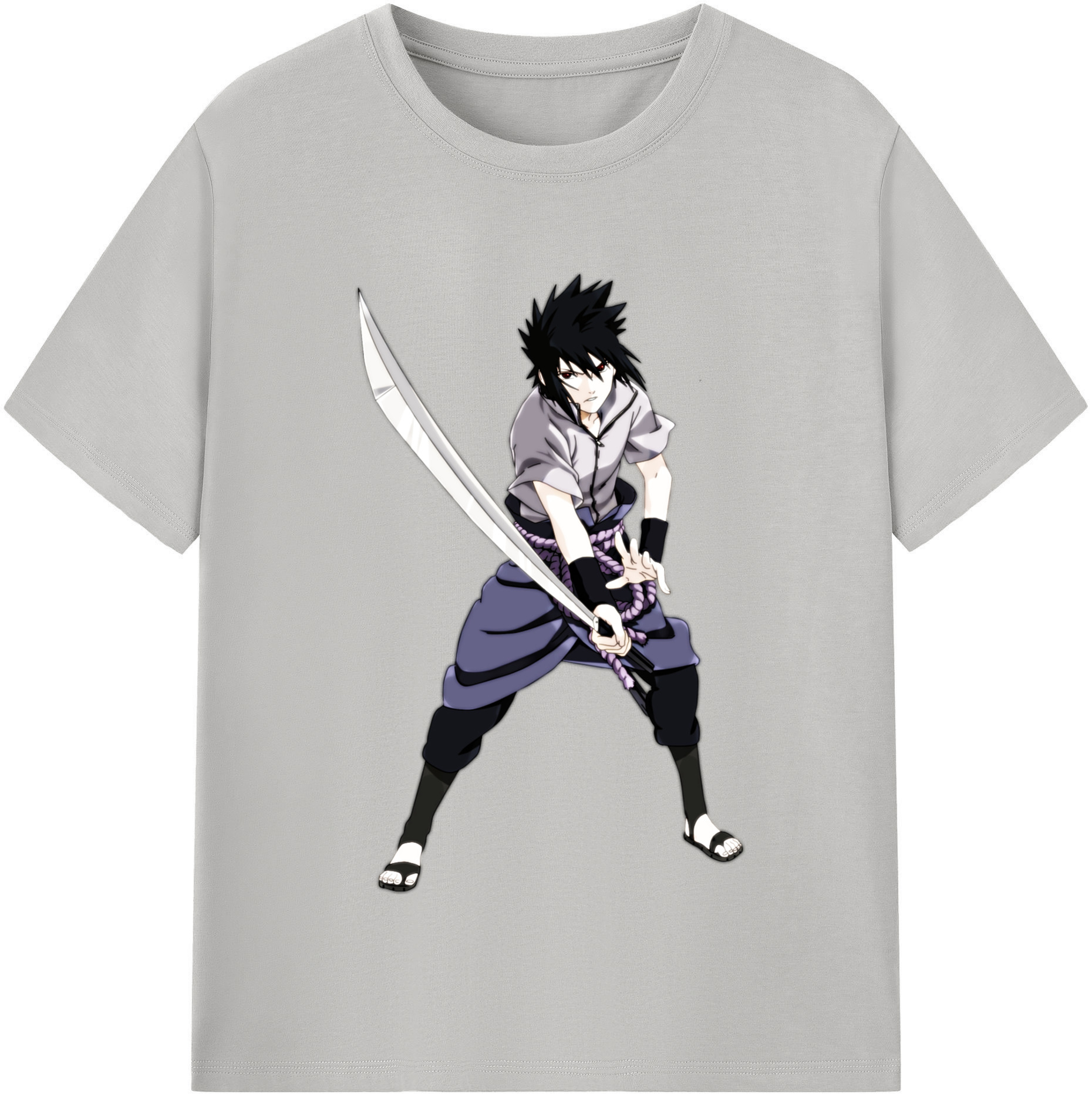 （画像用） NARUTO -ナルト- うちは サスケ Uchiha Sasuke 綿100％半袖Tシャツ（フロントプリント）