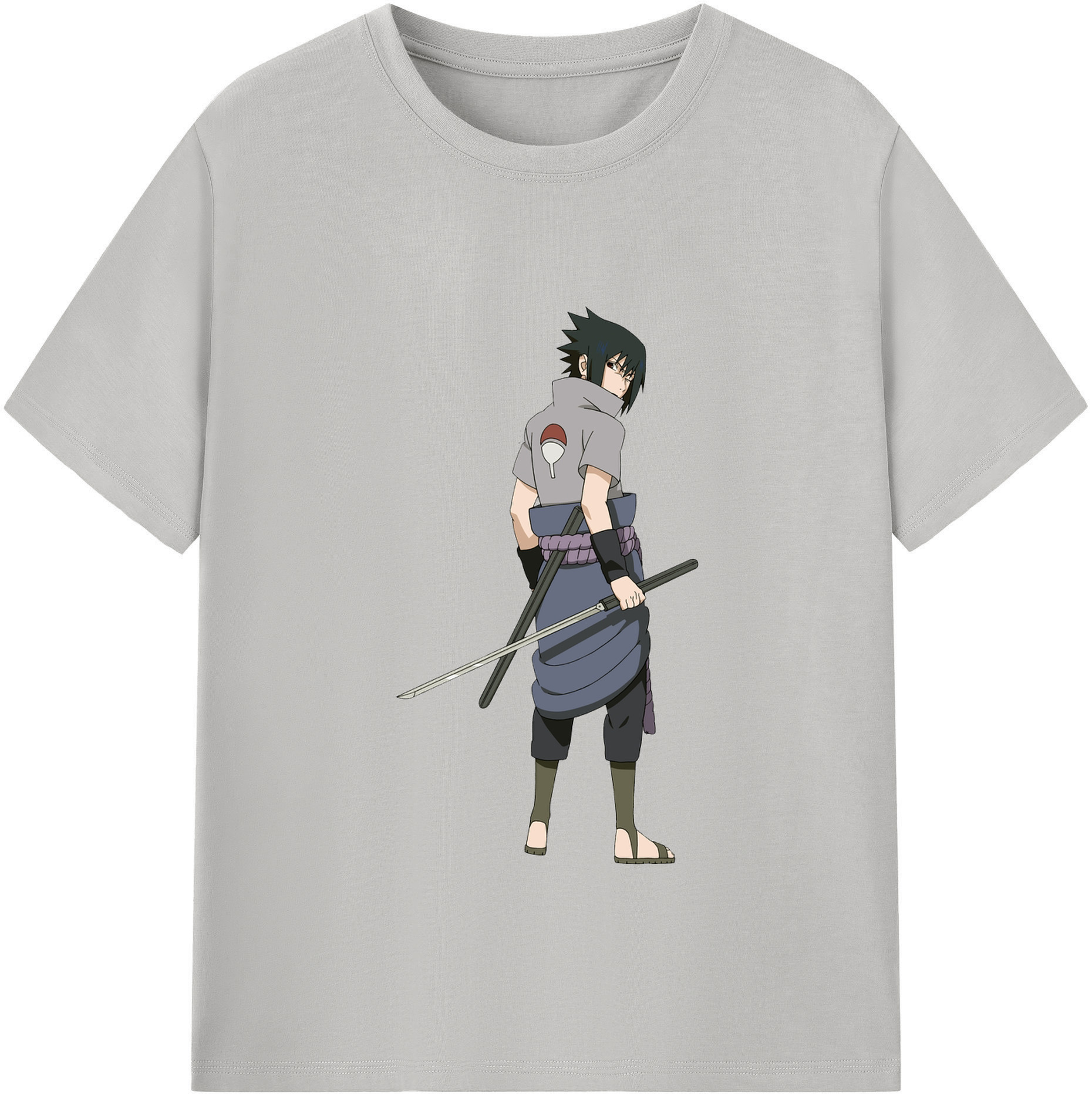 （画像用） NARUTO -ナルト- うちは サスケ Uchiha Sasuke 綿100％半袖Tシャツ（フロントプリント）