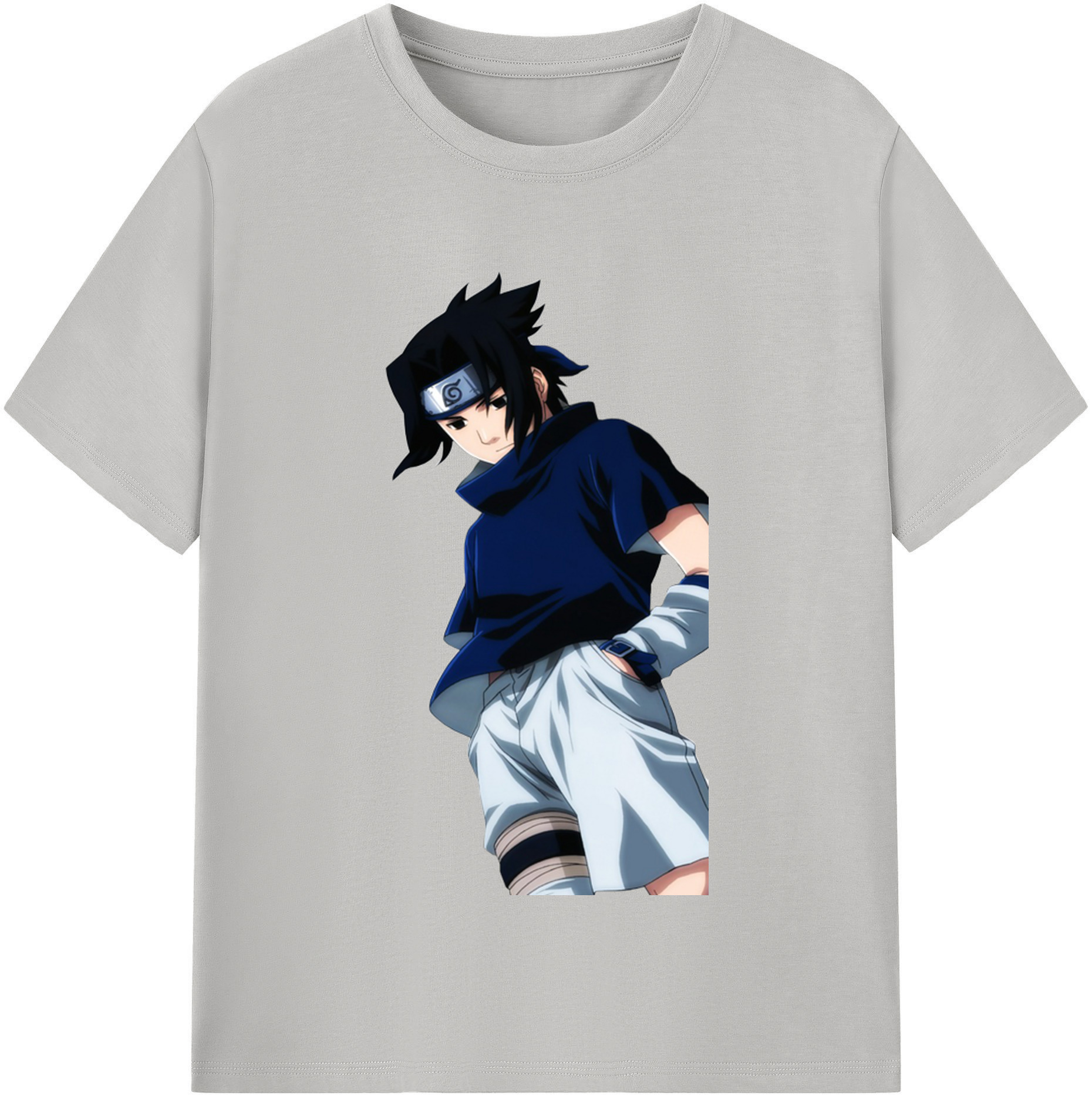 （画像用） NARUTO -ナルト- うちは サスケ Uchiha Sasuke 綿100％半袖Tシャツ（フロントプリント）