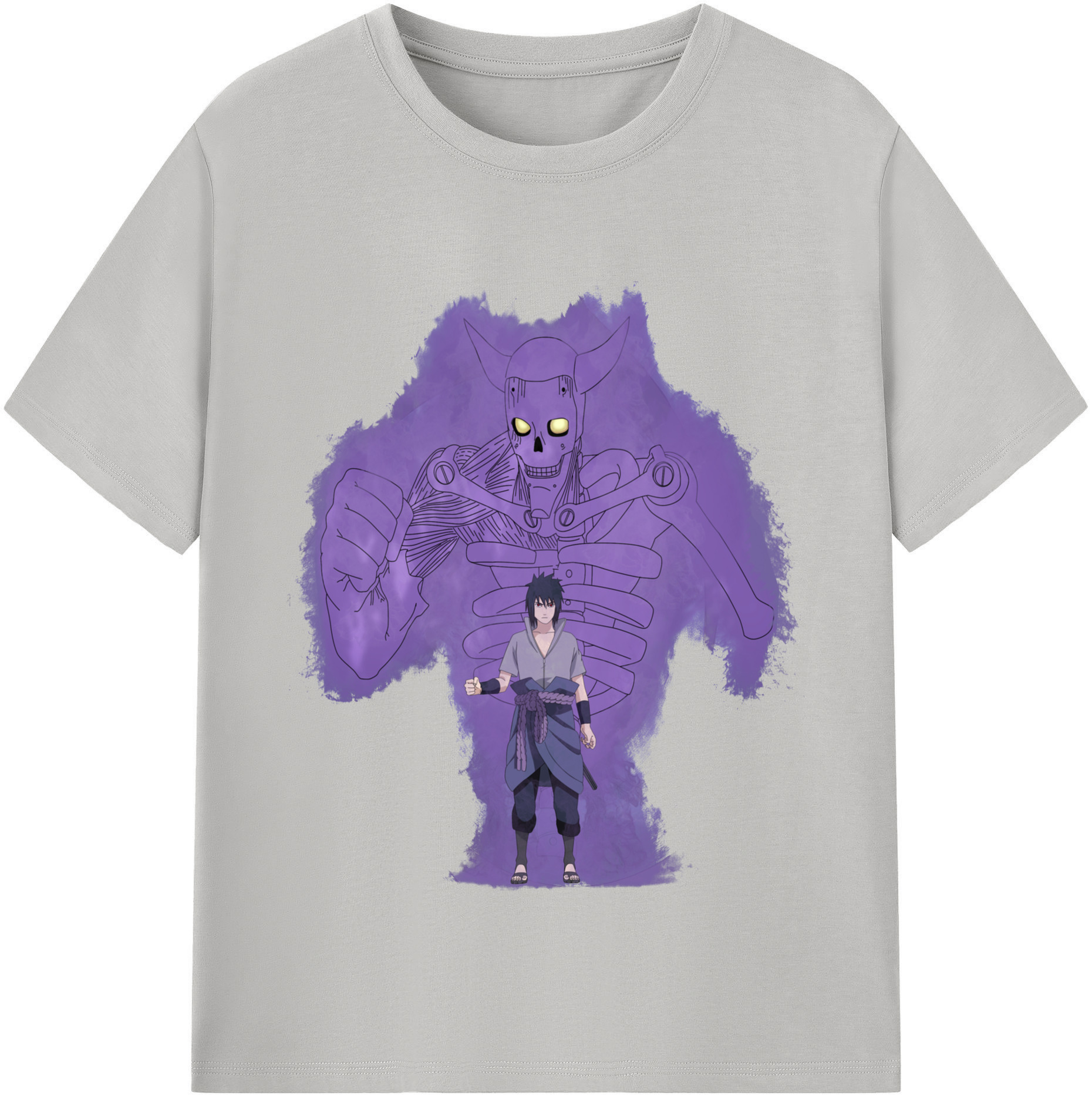 （画像用） NARUTO -ナルト- うちは サスケ Uchiha Sasuke 綿100％半袖Tシャツ（フロントプリント）