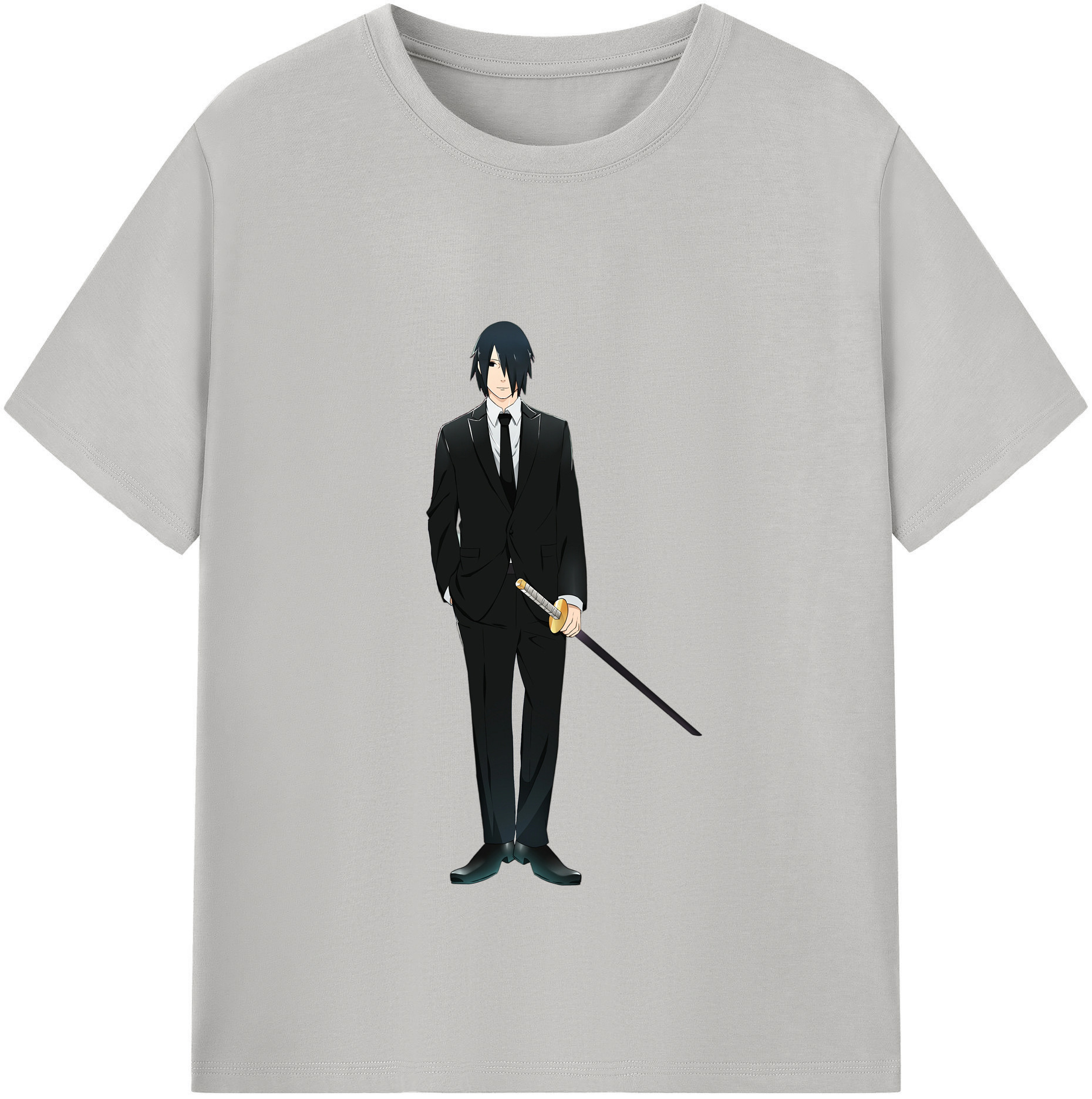 （画像用） NARUTO -ナルト- うちは サスケ Uchiha Sasuke 綿100％半袖Tシャツ（フロントプリント）