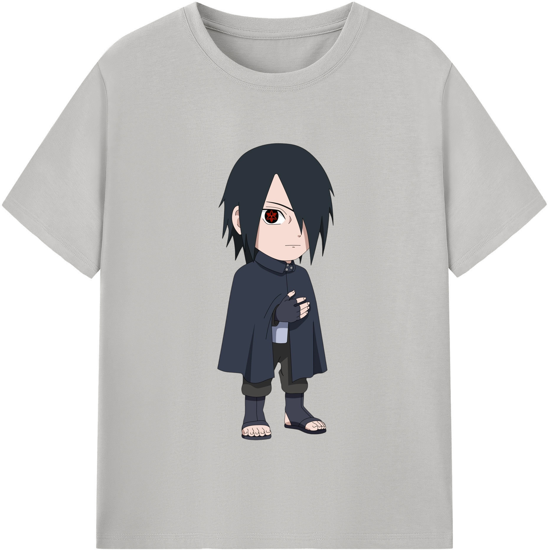 （画像用） NARUTO -ナルト- うちは サスケ Uchiha Sasuke 綿100％半袖Tシャツ（フロントプリント）