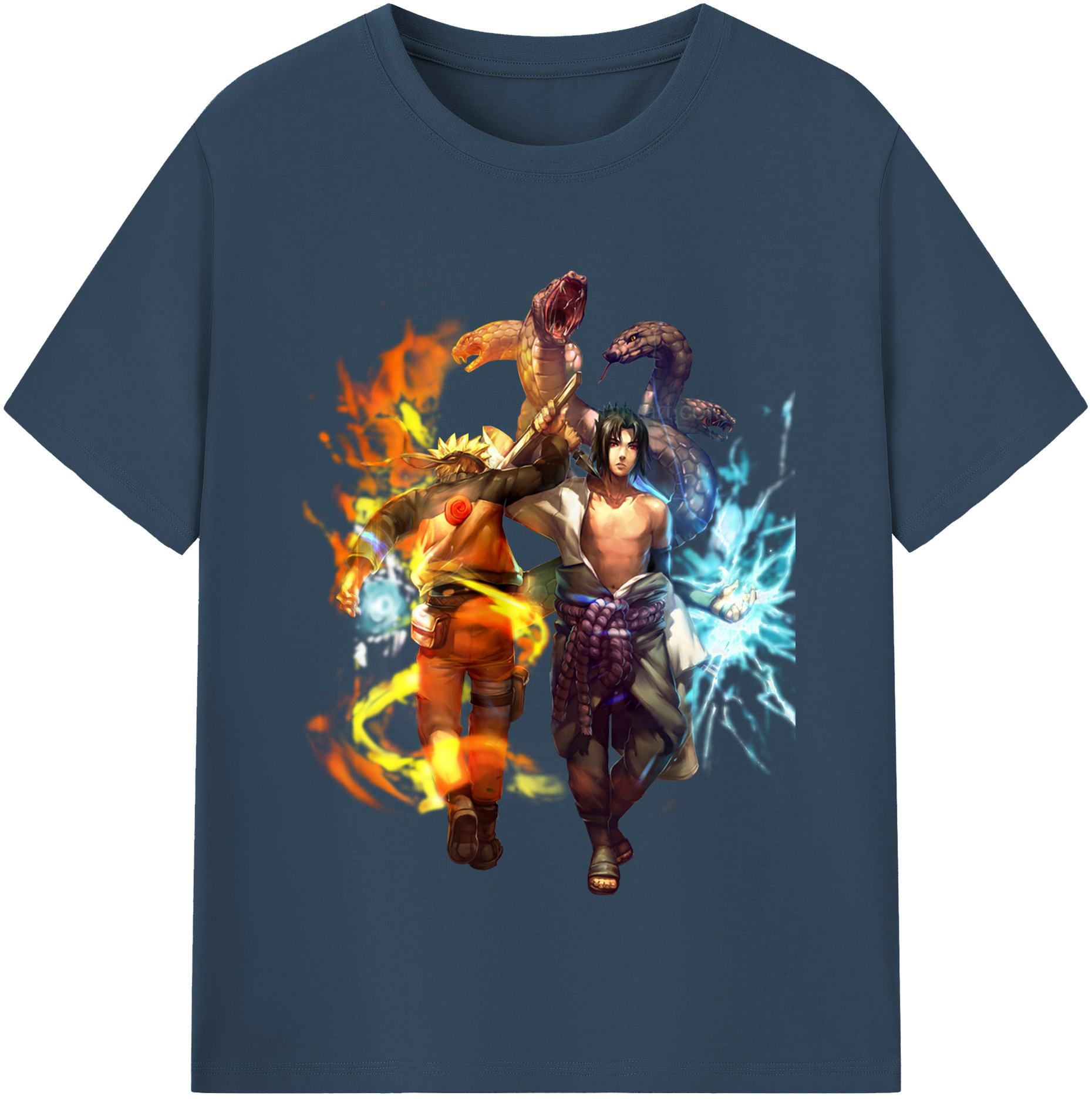 （画像用） NARUTO -ナルト- うちは サスケ Uchiha Sasuke 綿100％半袖Tシャツ（フロントプリント）