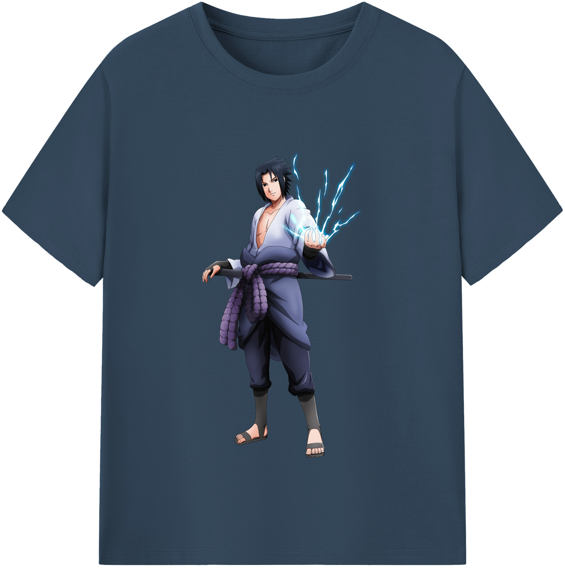 （画像用） NARUTO -ナルト- うちは サスケ Uchiha Sasuke 綿100％半袖Tシャツ（フロントプリント）