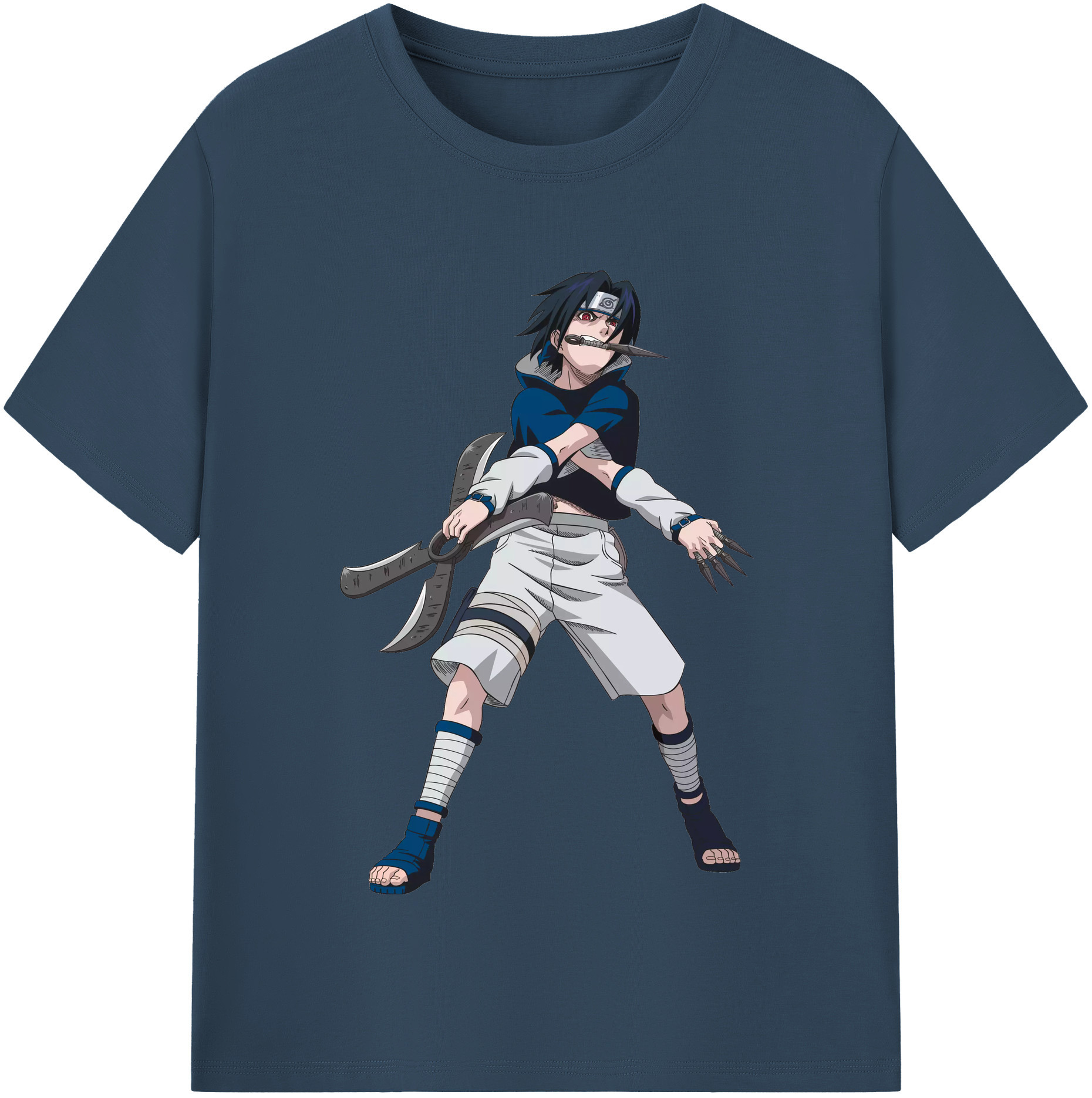 （画像用） NARUTO -ナルト- うちは サスケ Uchiha Sasuke 綿100％半袖Tシャツ（フロントプリント）