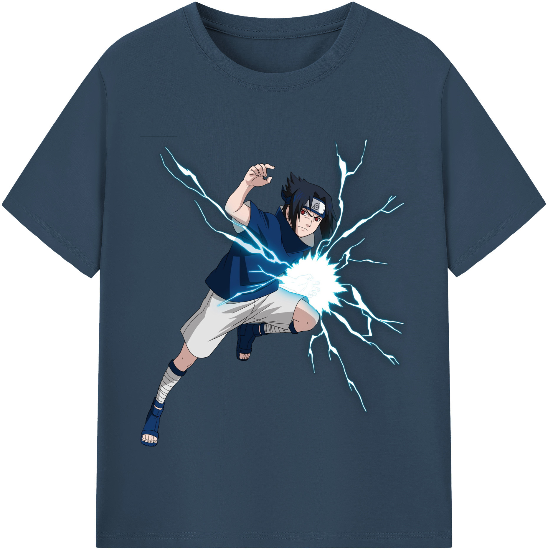 （画像用） NARUTO -ナルト- うちは サスケ Uchiha Sasuke 綿100％半袖Tシャツ（フロントプリント）