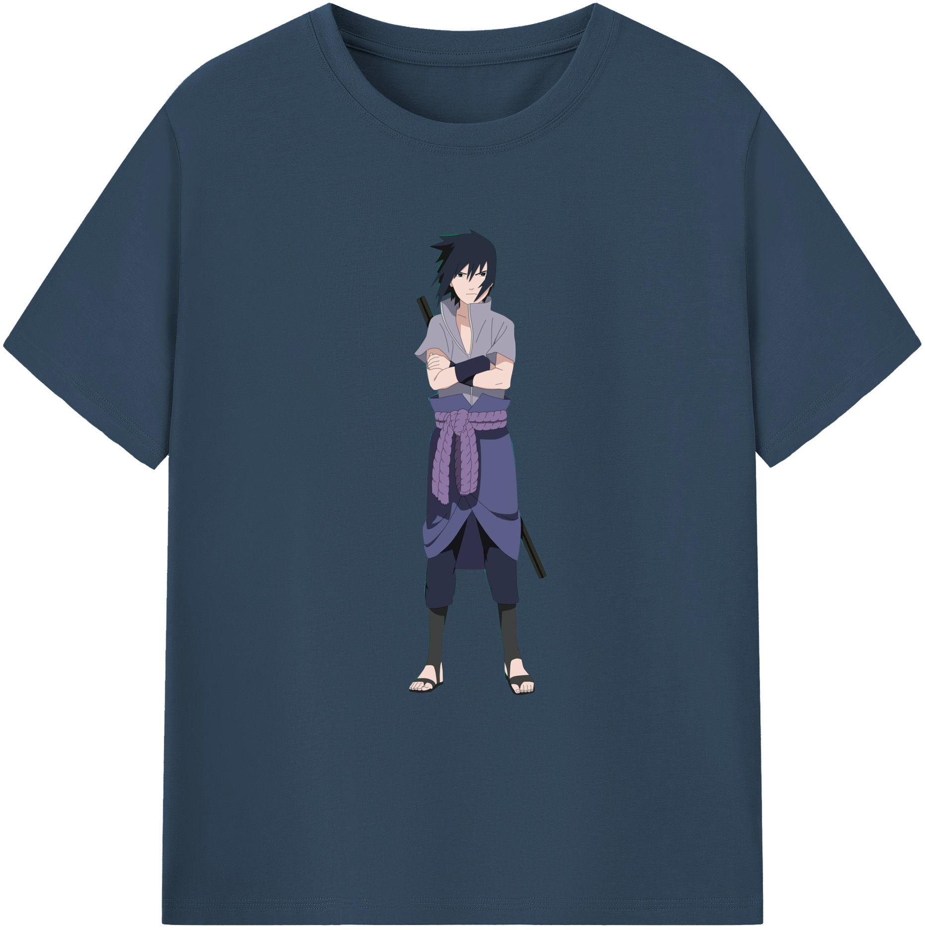 （画像用） NARUTO -ナルト- うちは サスケ Uchiha Sasuke 綿100％半袖Tシャツ（フロントプリント）