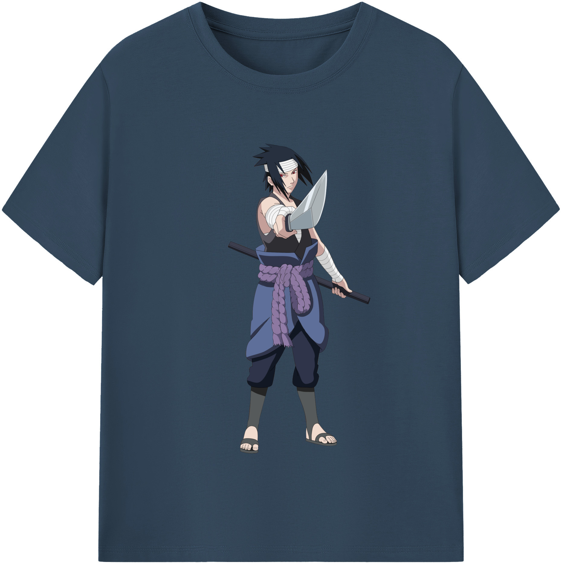 （画像用） NARUTO -ナルト- うちは サスケ Uchiha Sasuke 綿100％半袖Tシャツ（フロントプリント）