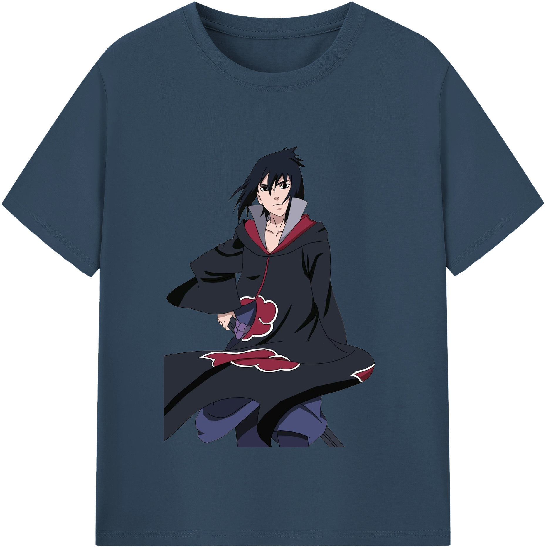 （画像用） NARUTO -ナルト- うちは サスケ Uchiha Sasuke 綿100％半袖Tシャツ（フロントプリント）