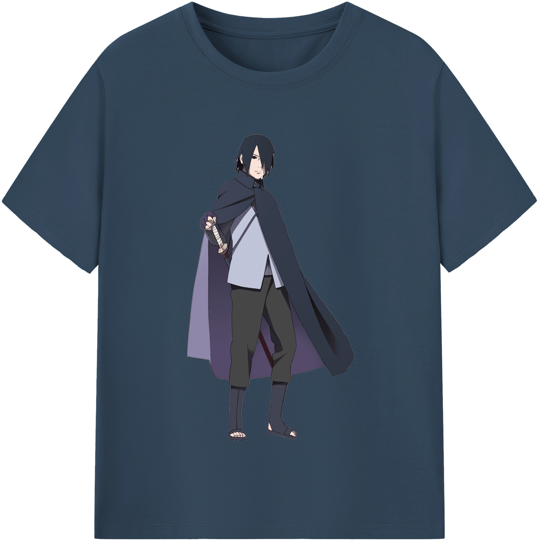 （画像用） NARUTO -ナルト- うちは サスケ Uchiha Sasuke 綿100％半袖Tシャツ（フロントプリント）
