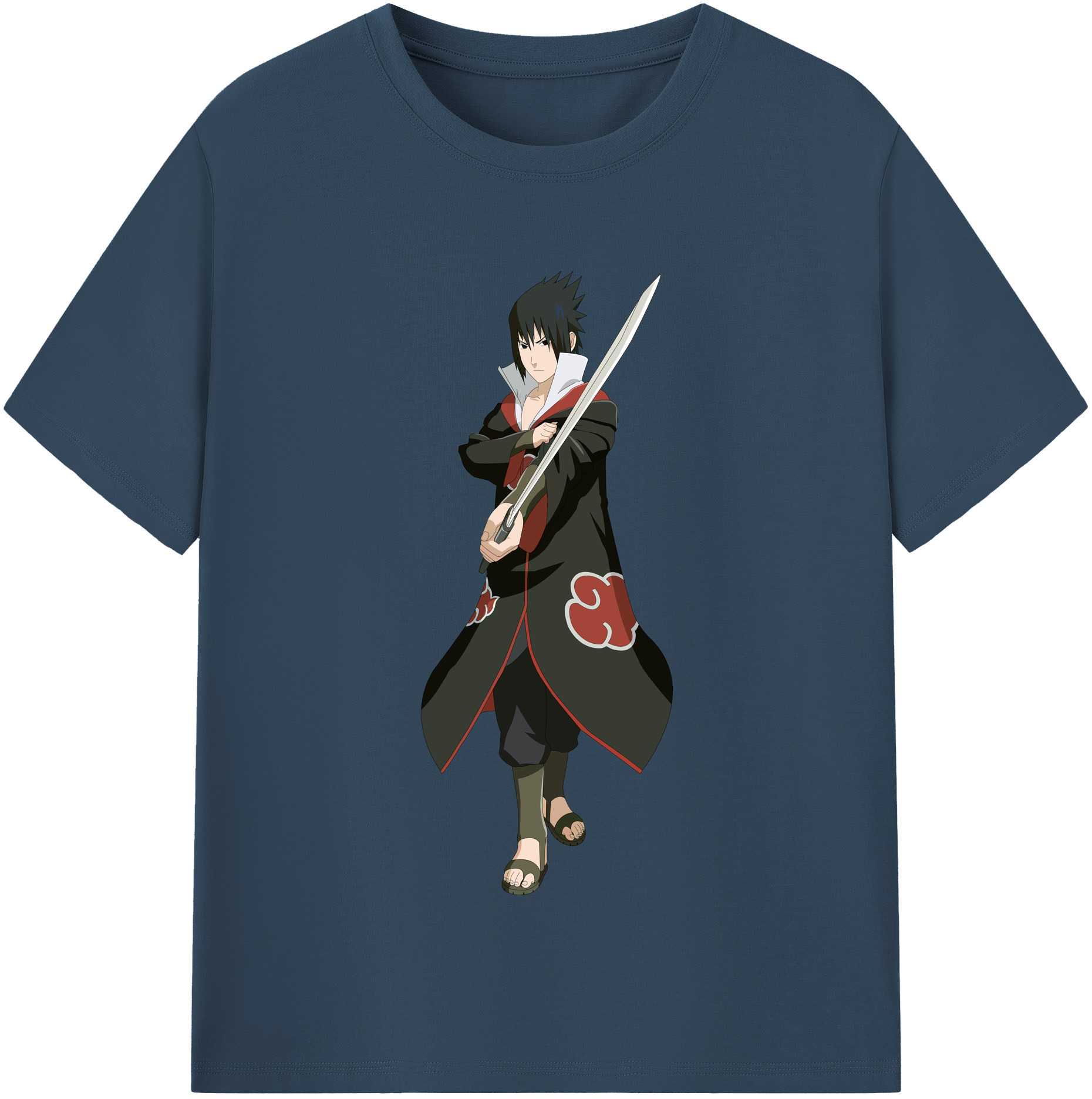 （画像用） NARUTO -ナルト- うちは サスケ Uchiha Sasuke 綿100％半袖Tシャツ（フロントプリント）