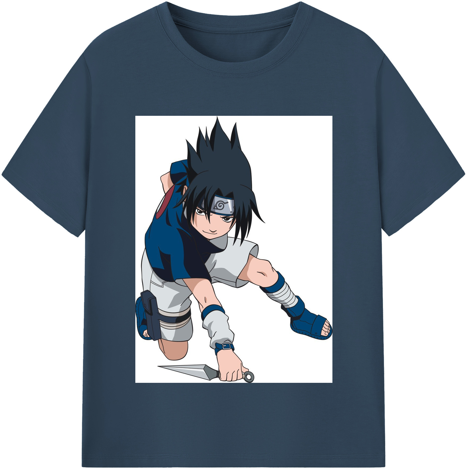 （画像用） NARUTO -ナルト- うちは サスケ Uchiha Sasuke 綿100％半袖Tシャツ（フロントプリント）