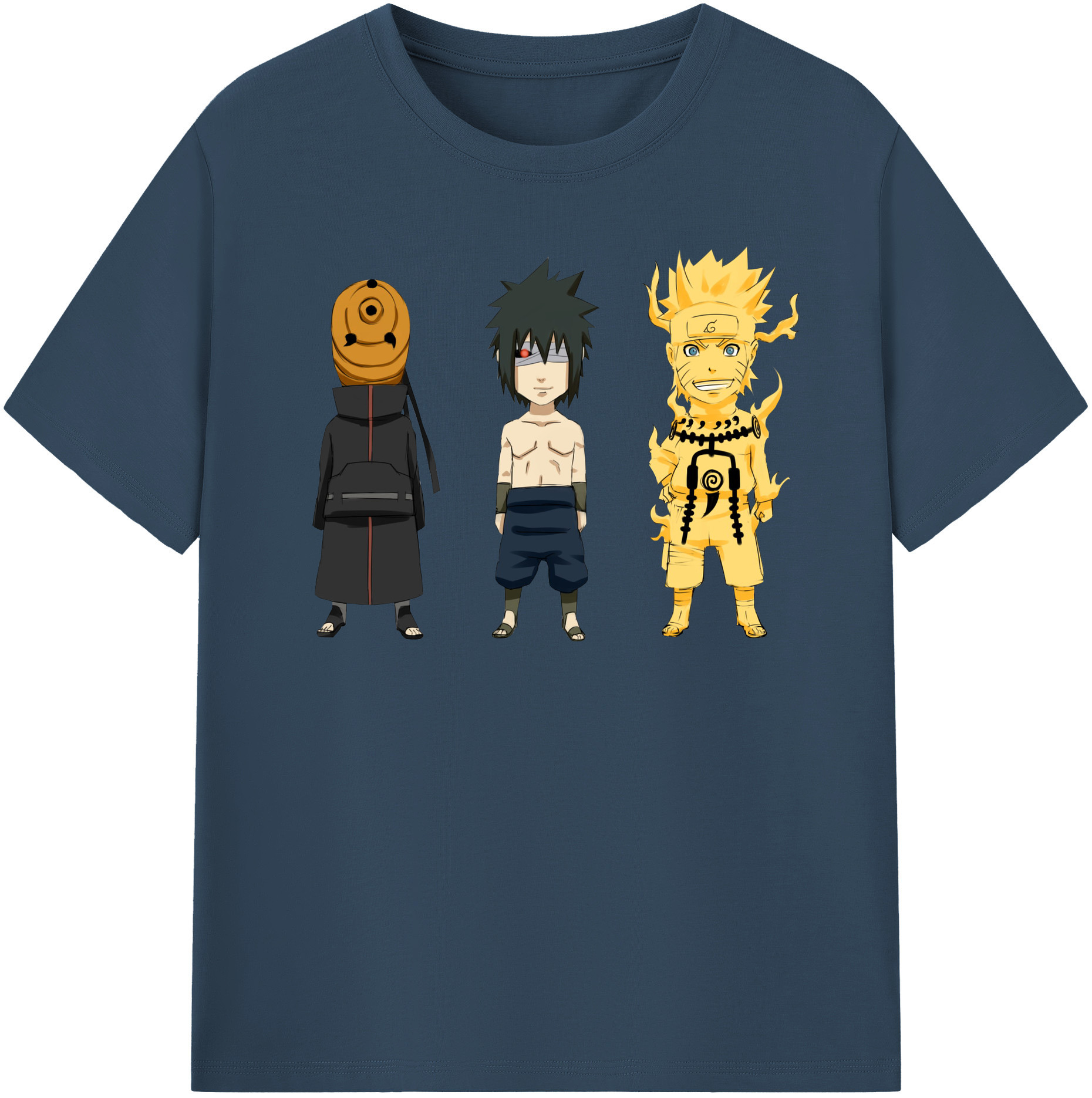 （画像用） NARUTO -ナルト- うちは サスケ Uchiha Sasuke 綿100％半袖Tシャツ（フロントプリント）
