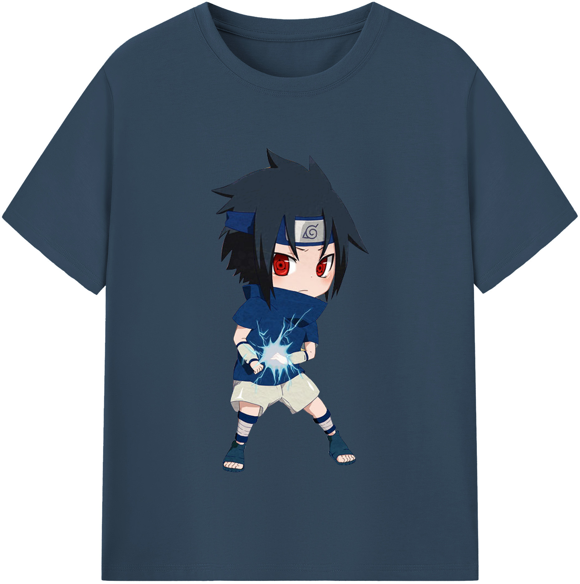 （画像用） NARUTO -ナルト- うちは サスケ Uchiha Sasuke 綿100％半袖Tシャツ（フロントプリント）