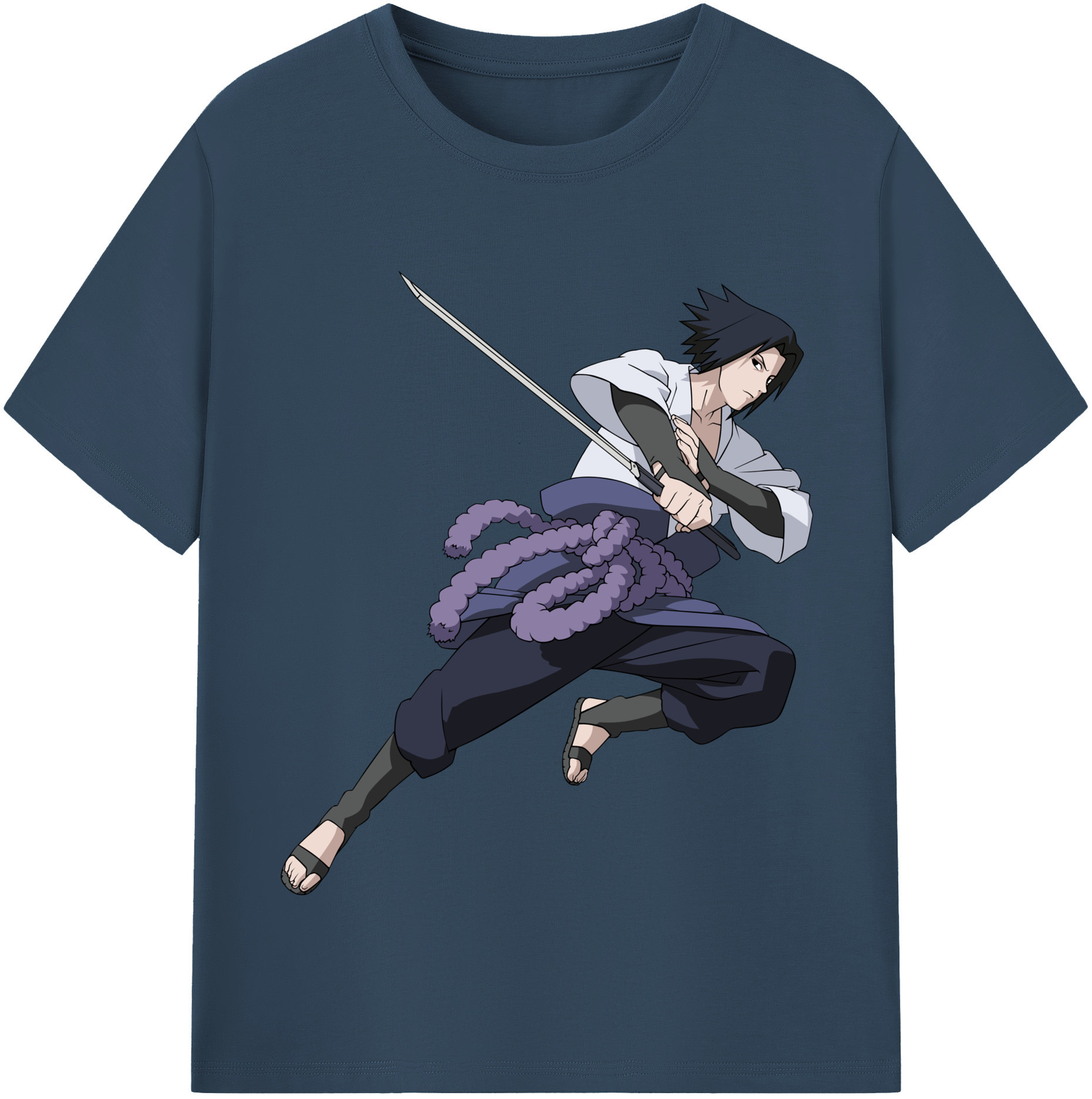 （画像用） NARUTO -ナルト- うちは サスケ Uchiha Sasuke 綿100％半袖Tシャツ（フロントプリント）