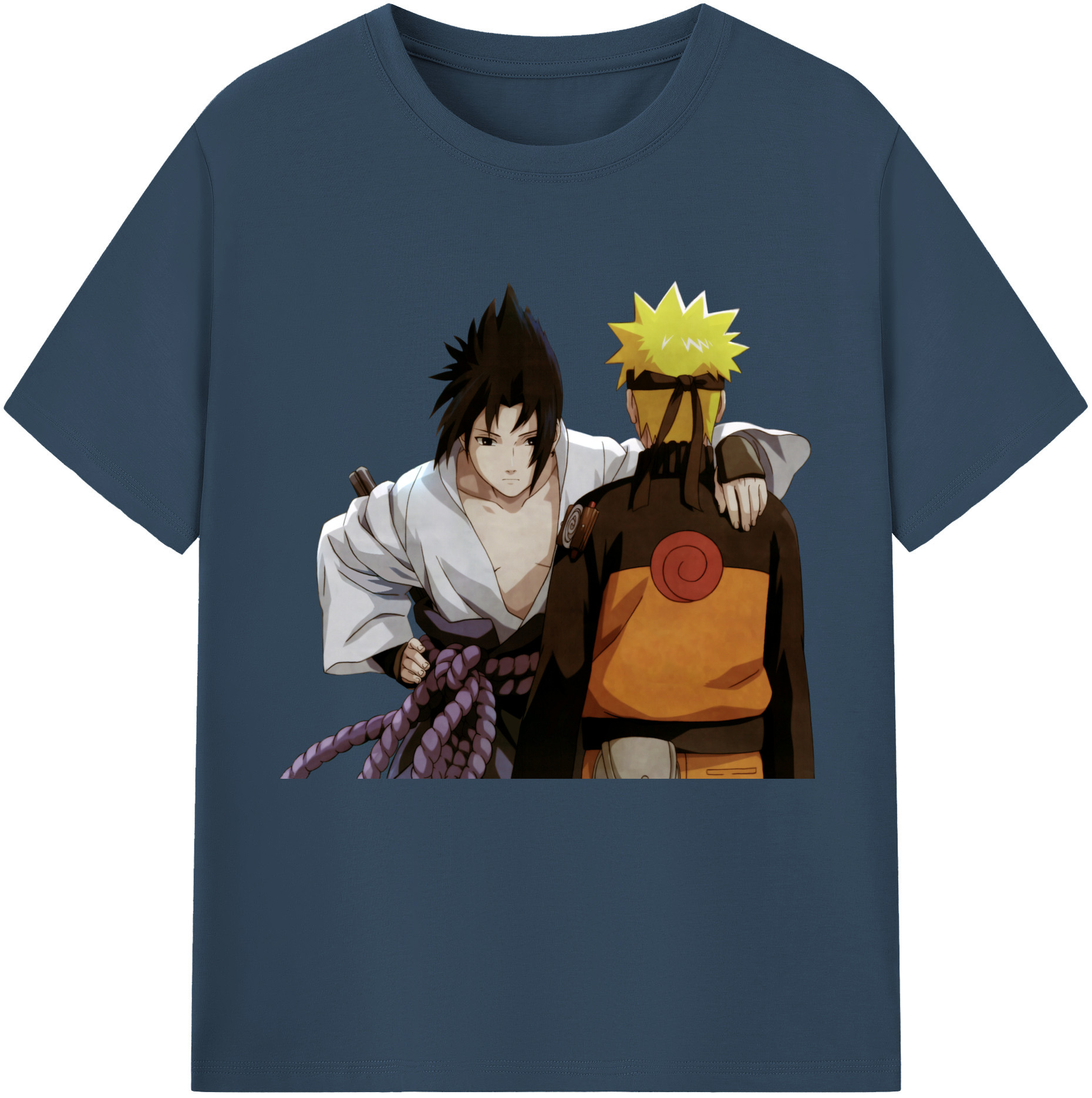 （画像用） NARUTO -ナルト- うちは サスケ Uchiha Sasuke 綿100％半袖Tシャツ（フロントプリント）