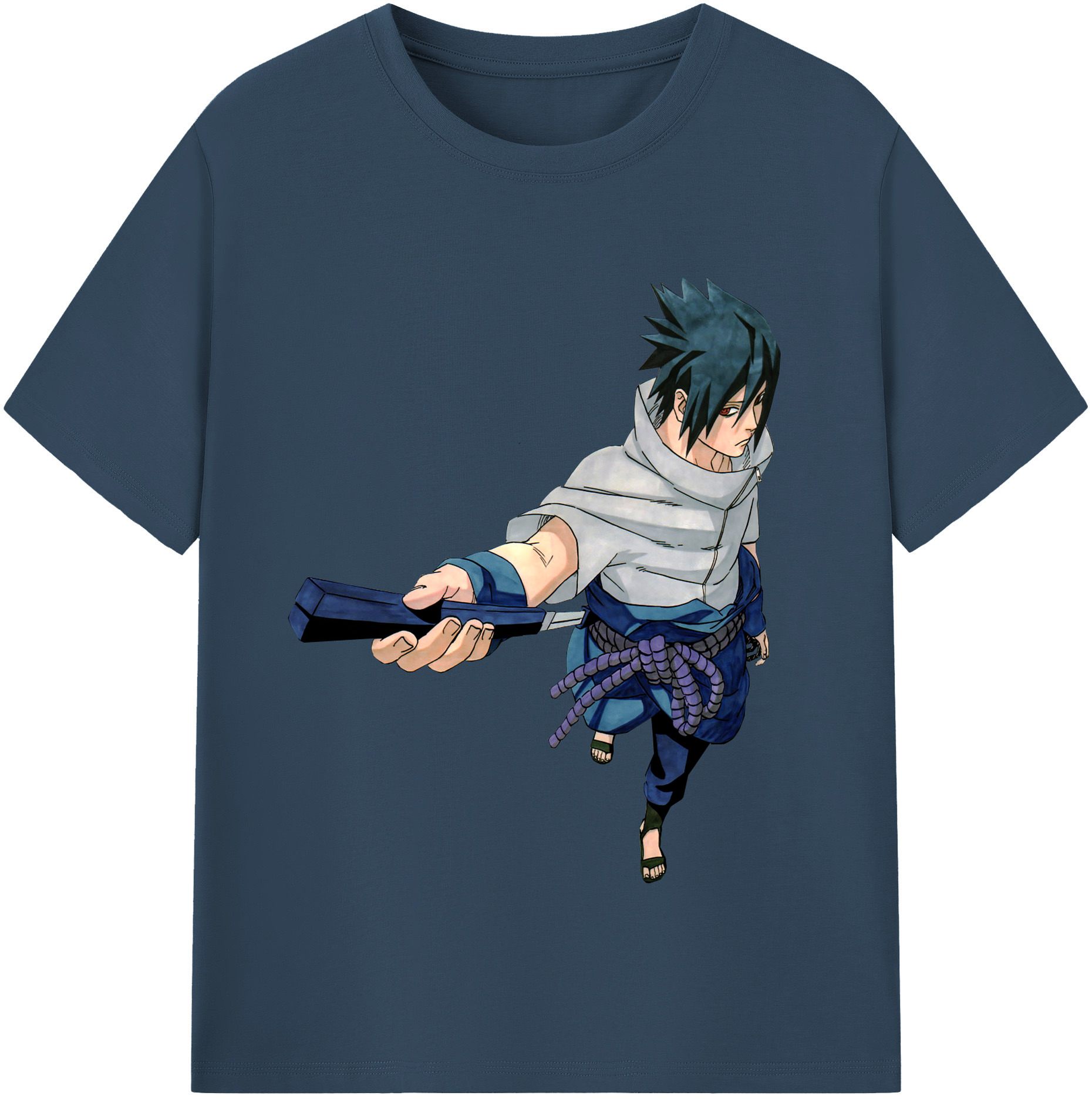 （画像用） NARUTO -ナルト- うちは サスケ Uchiha Sasuke 綿100％半袖Tシャツ（フロントプリント）