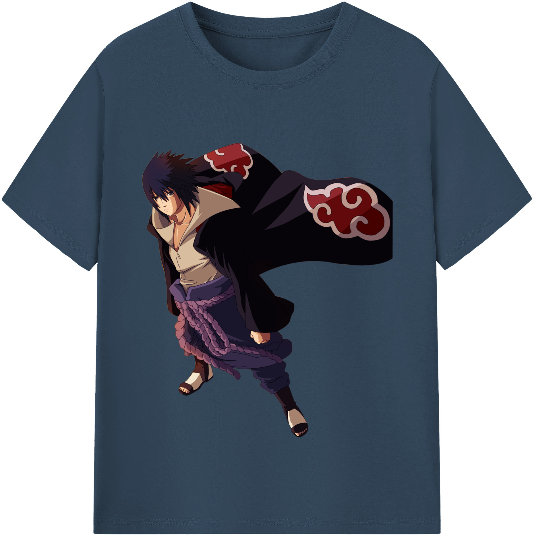 （画像用） NARUTO -ナルト- うちは サスケ Uchiha Sasuke 綿100％半袖Tシャツ（フロントプリント）