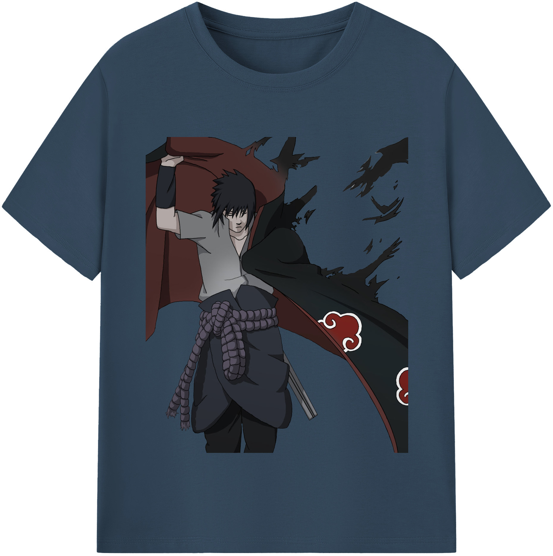 （画像用） NARUTO -ナルト- うちは サスケ Uchiha Sasuke 綿100％半袖Tシャツ（フロントプリント）