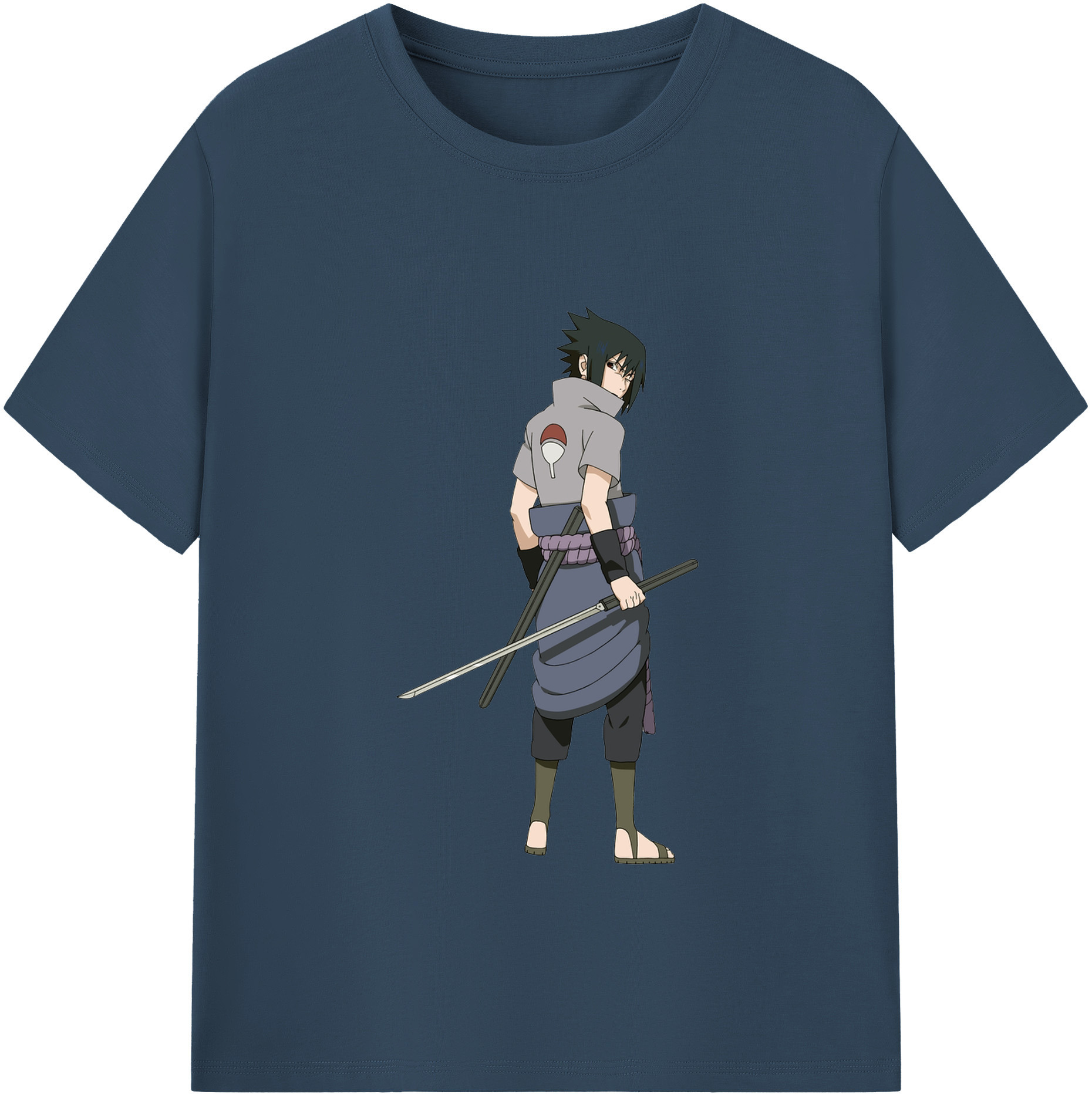 （画像用） NARUTO -ナルト- うちは サスケ Uchiha Sasuke 綿100％半袖Tシャツ（フロントプリント）