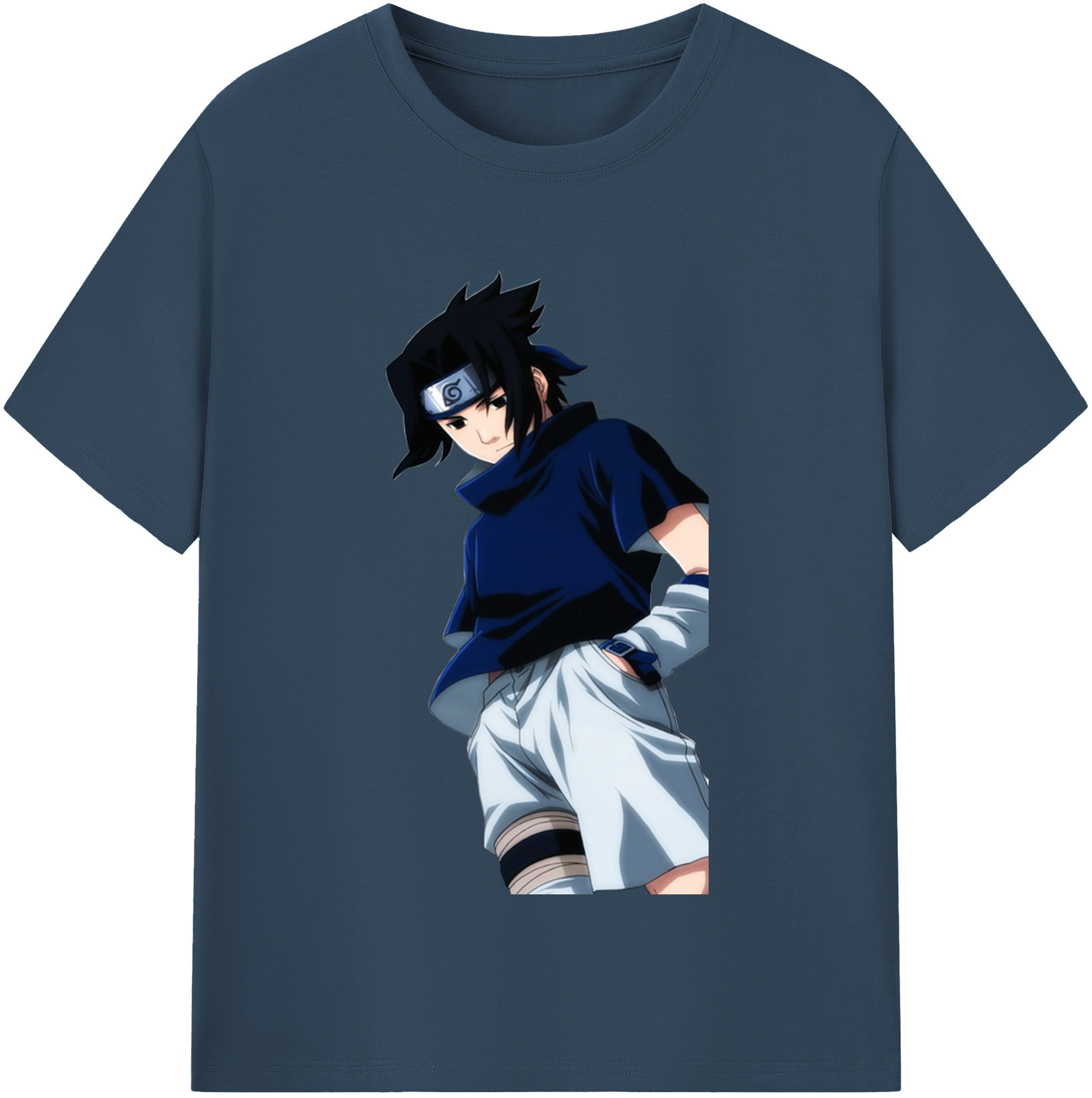 （画像用） NARUTO -ナルト- うちは サスケ Uchiha Sasuke 綿100％半袖Tシャツ（フロントプリント）