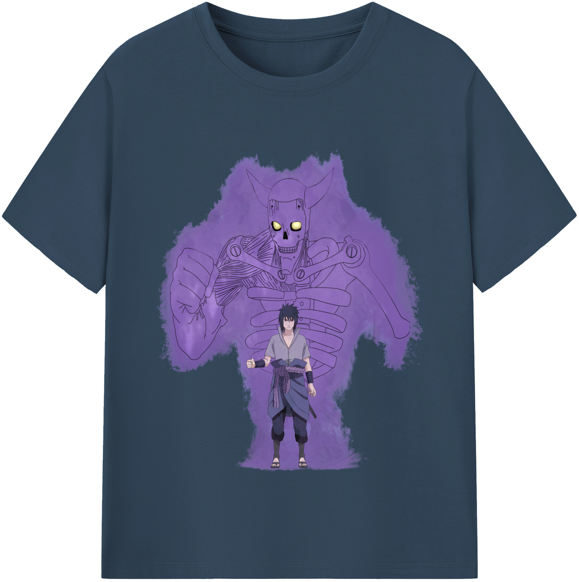 （画像用） NARUTO -ナルト- うちは サスケ Uchiha Sasuke 綿100％半袖Tシャツ（フロントプリント）