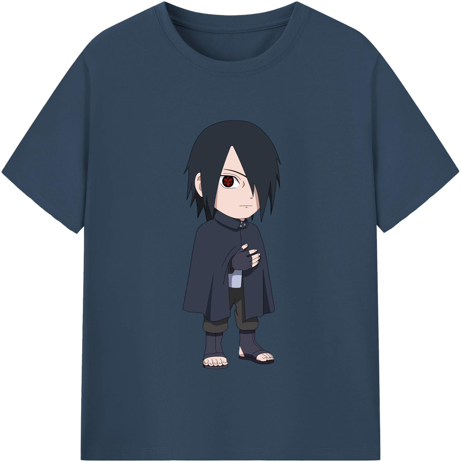 （画像用） NARUTO -ナルト- うちは サスケ Uchiha Sasuke 綿100％半袖Tシャツ（フロントプリント）
