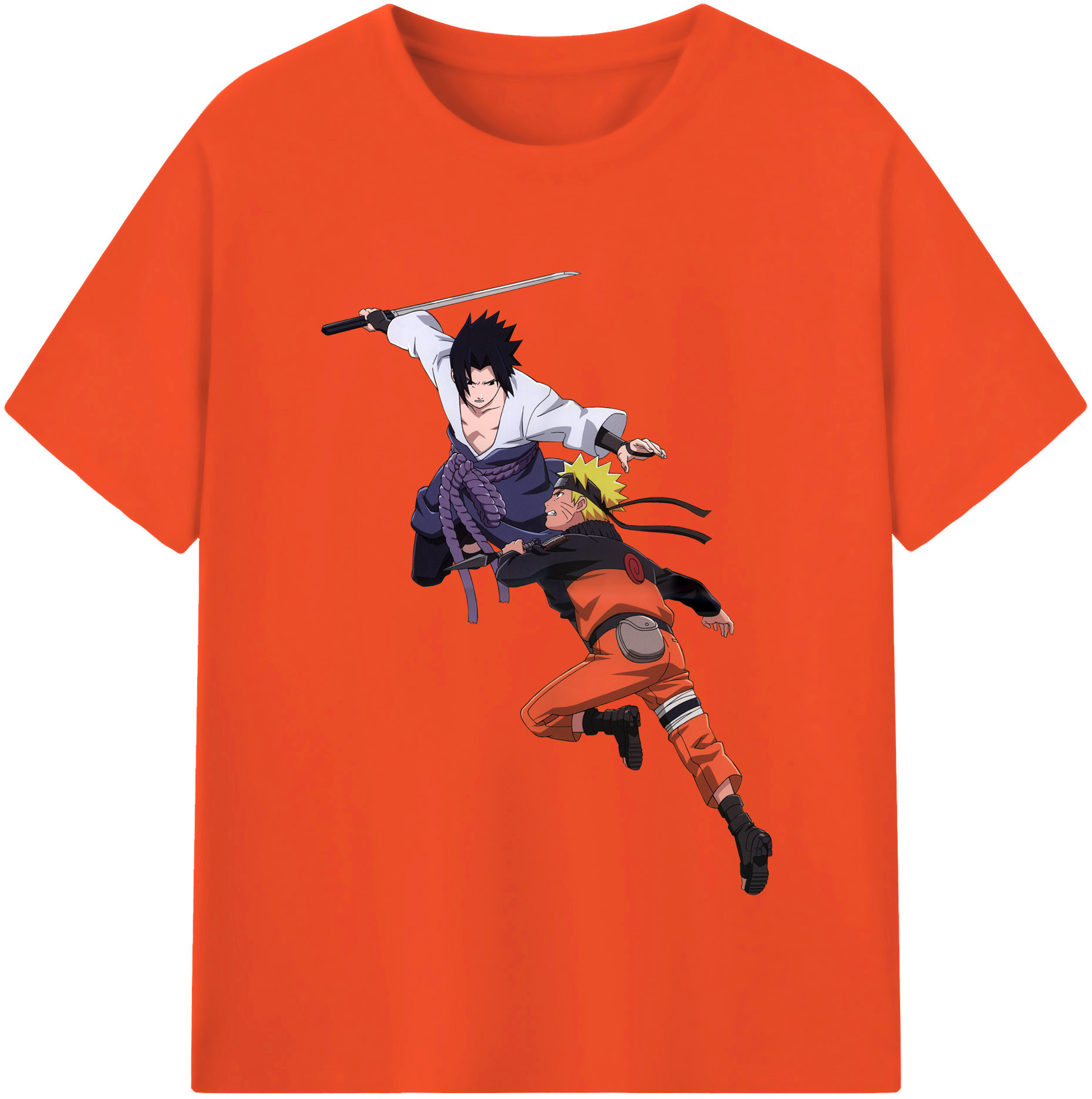 （画像用） NARUTO -ナルト- うちは サスケ Uchiha Sasuke 綿100％半袖Tシャツ（フロントプリント）