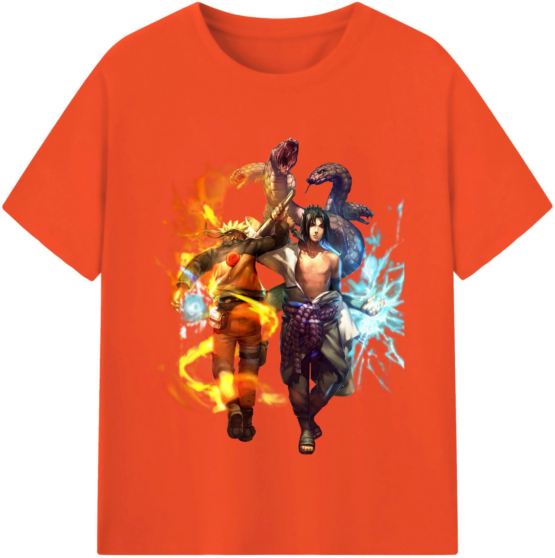（画像用） NARUTO -ナルト- うちは サスケ Uchiha Sasuke 綿100％半袖Tシャツ（フロントプリント）
