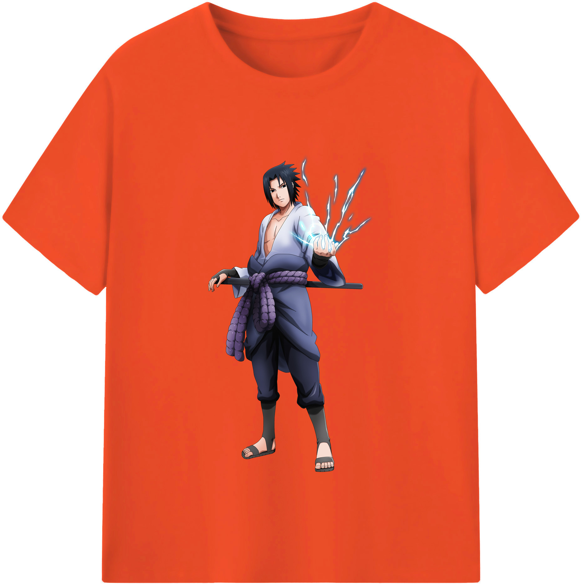 （画像用） NARUTO -ナルト- うちは サスケ Uchiha Sasuke 綿100％半袖Tシャツ（フロントプリント）