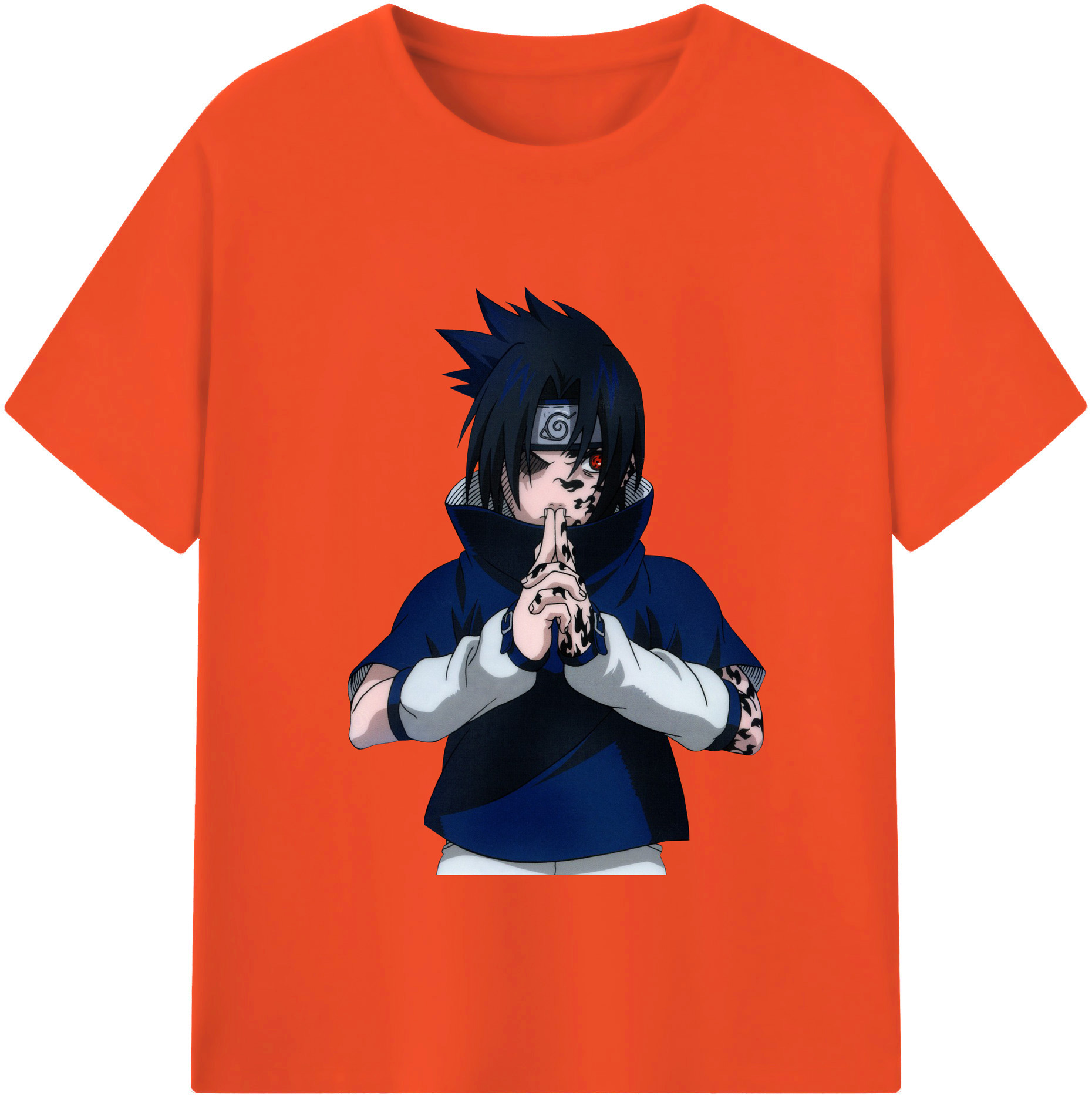 （画像用） NARUTO -ナルト- うちは サスケ Uchiha Sasuke 綿100％半袖Tシャツ（フロントプリント）