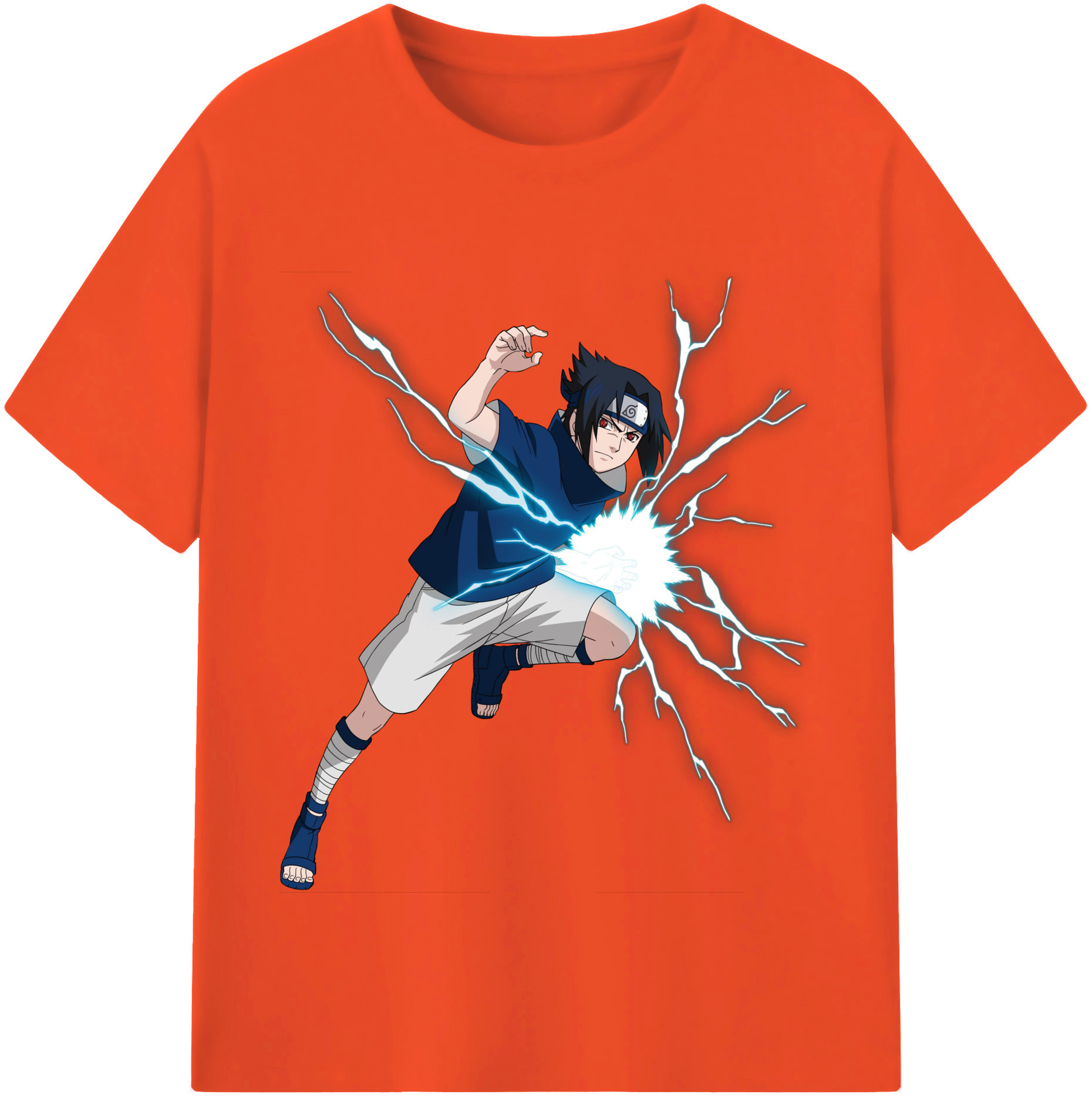 （画像用） NARUTO -ナルト- うちは サスケ Uchiha Sasuke 綿100％半袖Tシャツ（フロントプリント）