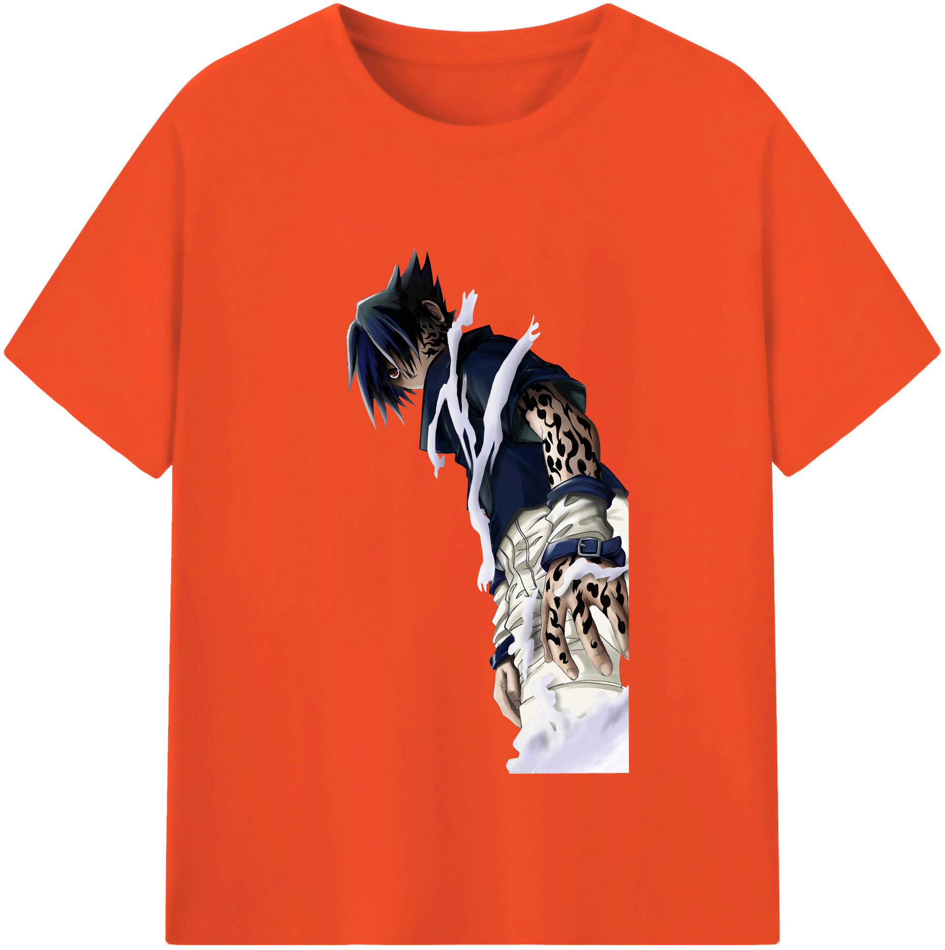 （画像用） NARUTO -ナルト- うちは サスケ Uchiha Sasuke 綿100％半袖Tシャツ（フロントプリント）