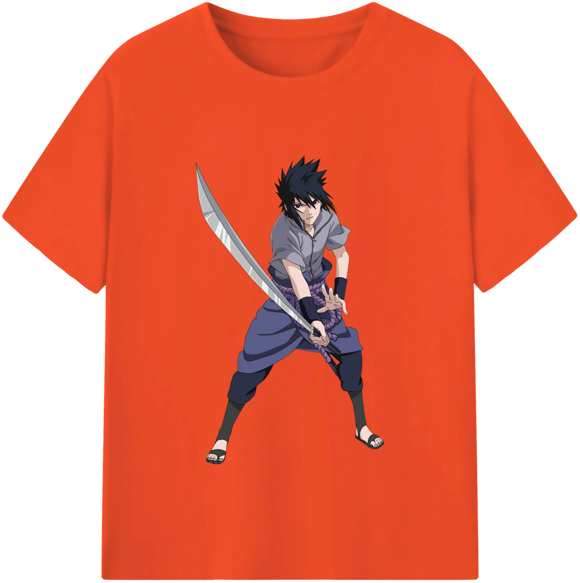 （画像用） NARUTO -ナルト- うちは サスケ Uchiha Sasuke 綿100％半袖Tシャツ（フロントプリント）