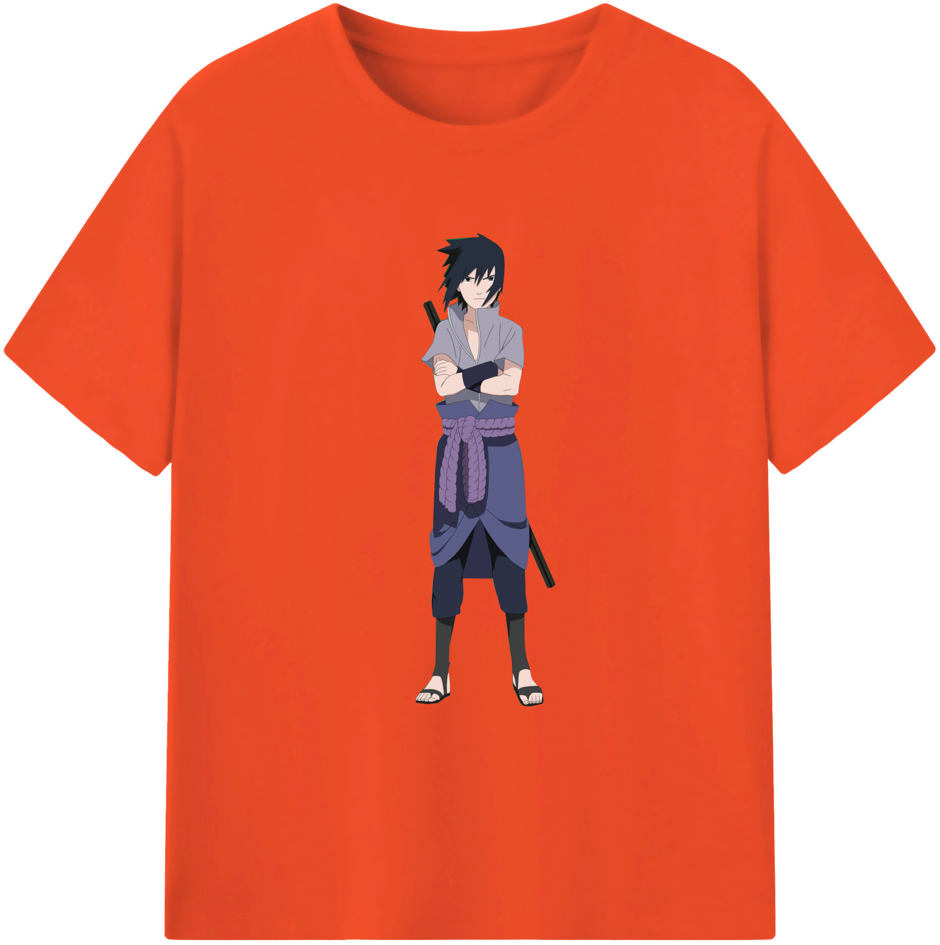 （画像用） NARUTO -ナルト- うちは サスケ Uchiha Sasuke 綿100％半袖Tシャツ（フロントプリント）