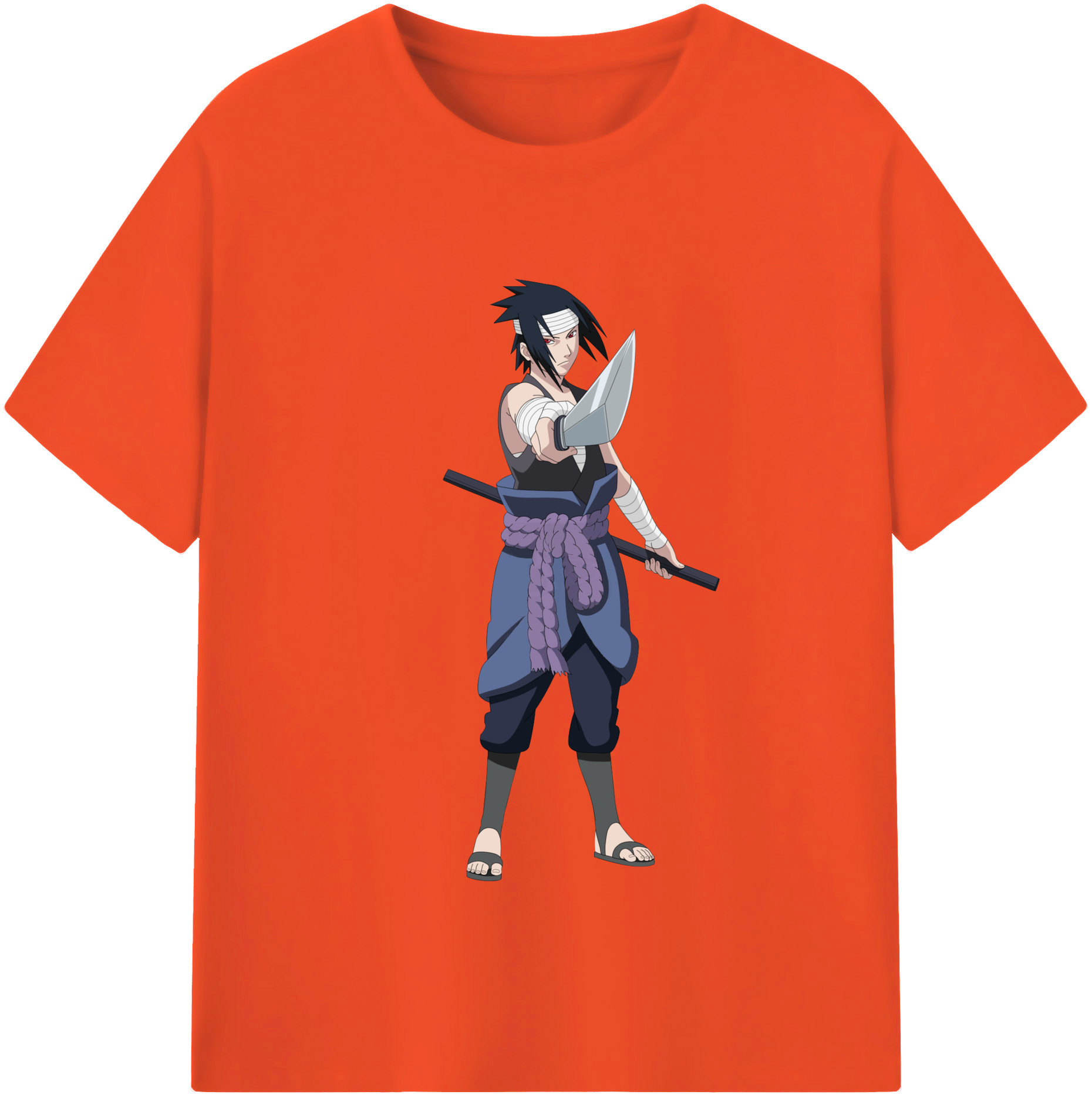 （画像用） NARUTO -ナルト- うちは サスケ Uchiha Sasuke 綿100％半袖Tシャツ（フロントプリント）