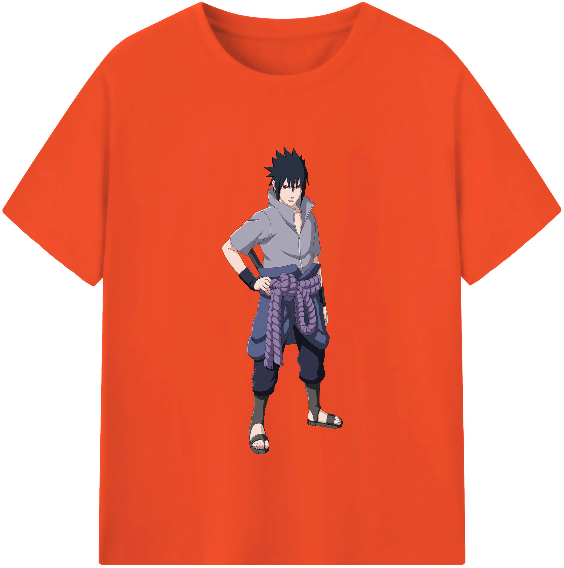 （画像用） NARUTO -ナルト- うちは サスケ Uchiha Sasuke 綿100％半袖Tシャツ（フロントプリント）