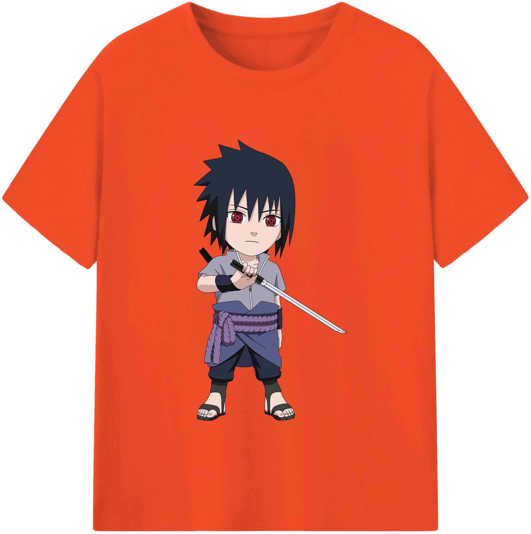 （画像用） NARUTO -ナルト- うちは サスケ Uchiha Sasuke 綿100％半袖Tシャツ（フロントプリント）