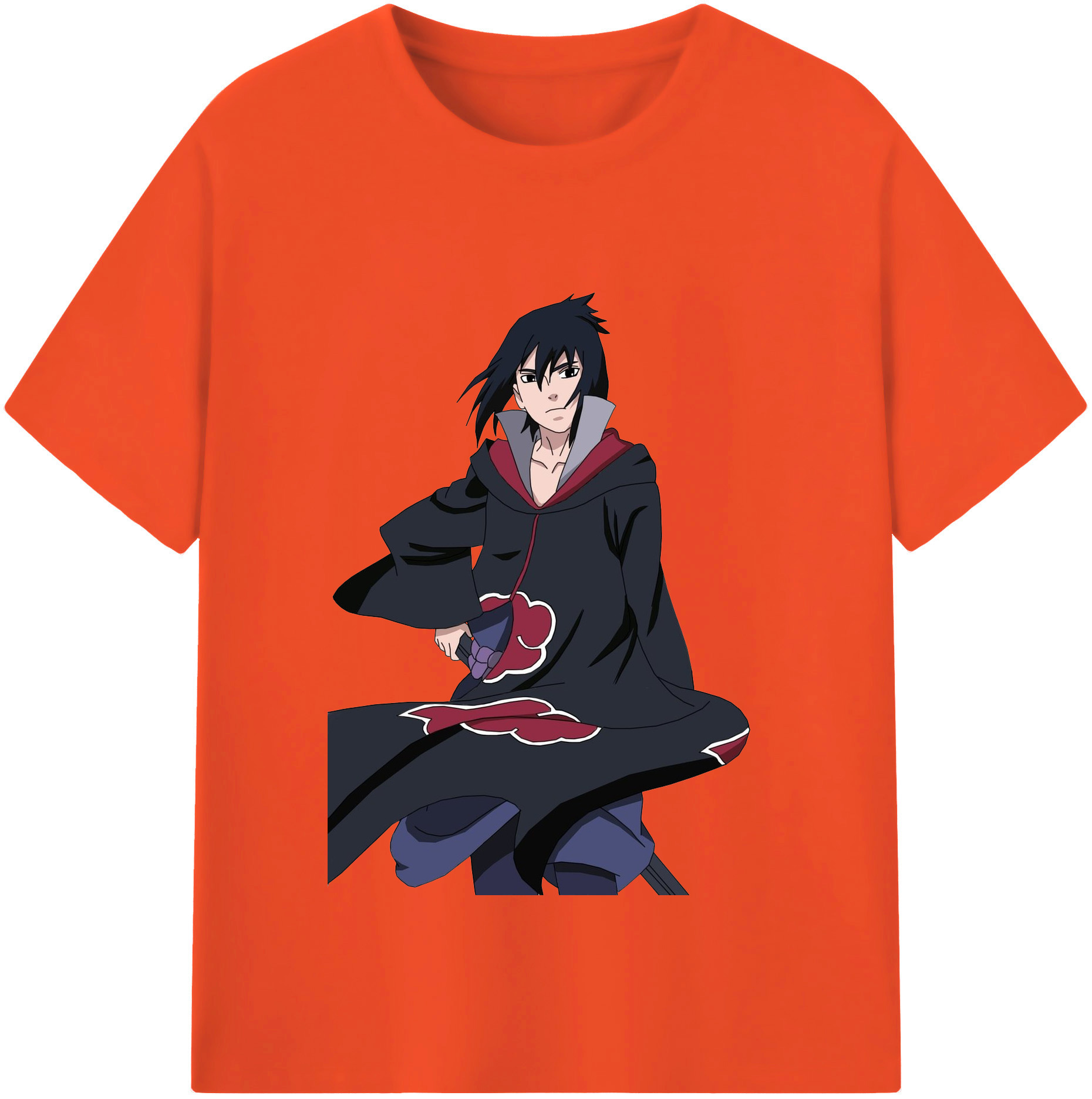 （画像用） NARUTO -ナルト- うちは サスケ Uchiha Sasuke 綿100％半袖Tシャツ（フロントプリント）