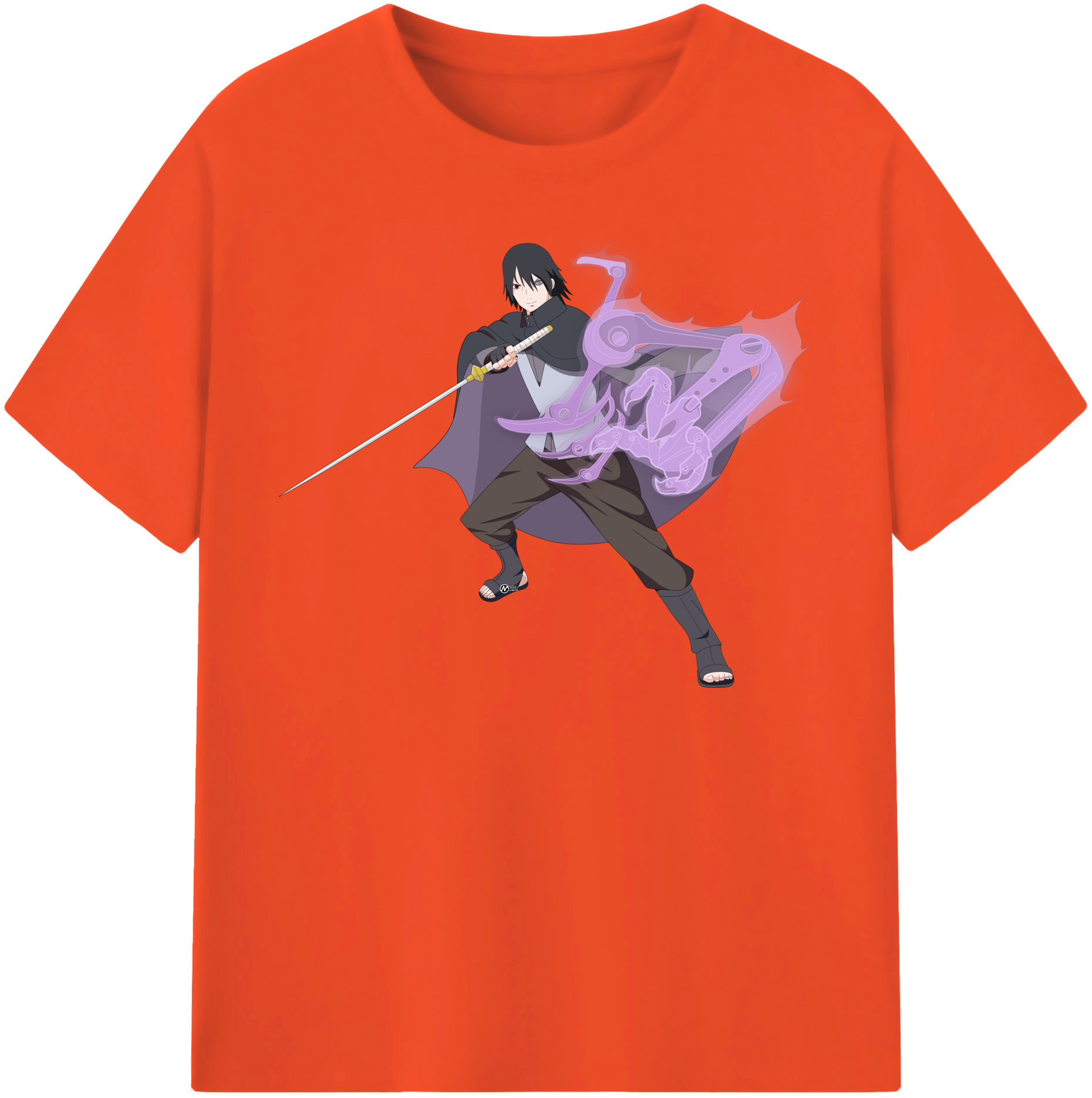 （画像用） NARUTO -ナルト- うちは サスケ Uchiha Sasuke 綿100％半袖Tシャツ（フロントプリント）