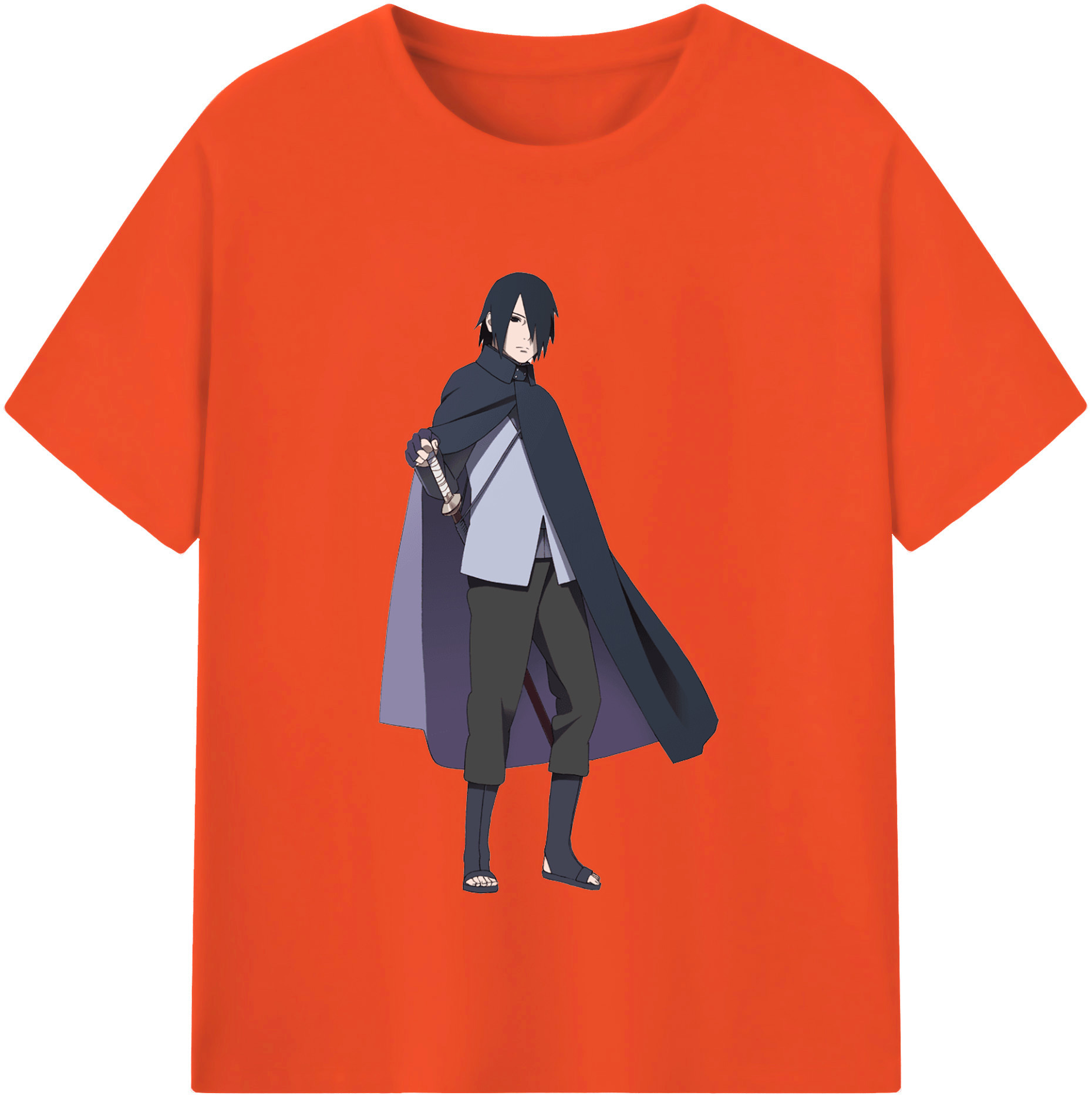 （画像用） NARUTO -ナルト- うちは サスケ Uchiha Sasuke 綿100％半袖Tシャツ（フロントプリント）