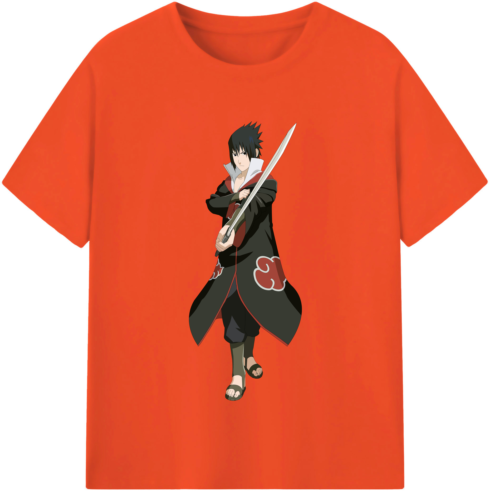 （画像用） NARUTO -ナルト- うちは サスケ Uchiha Sasuke 綿100％半袖Tシャツ（フロントプリント）