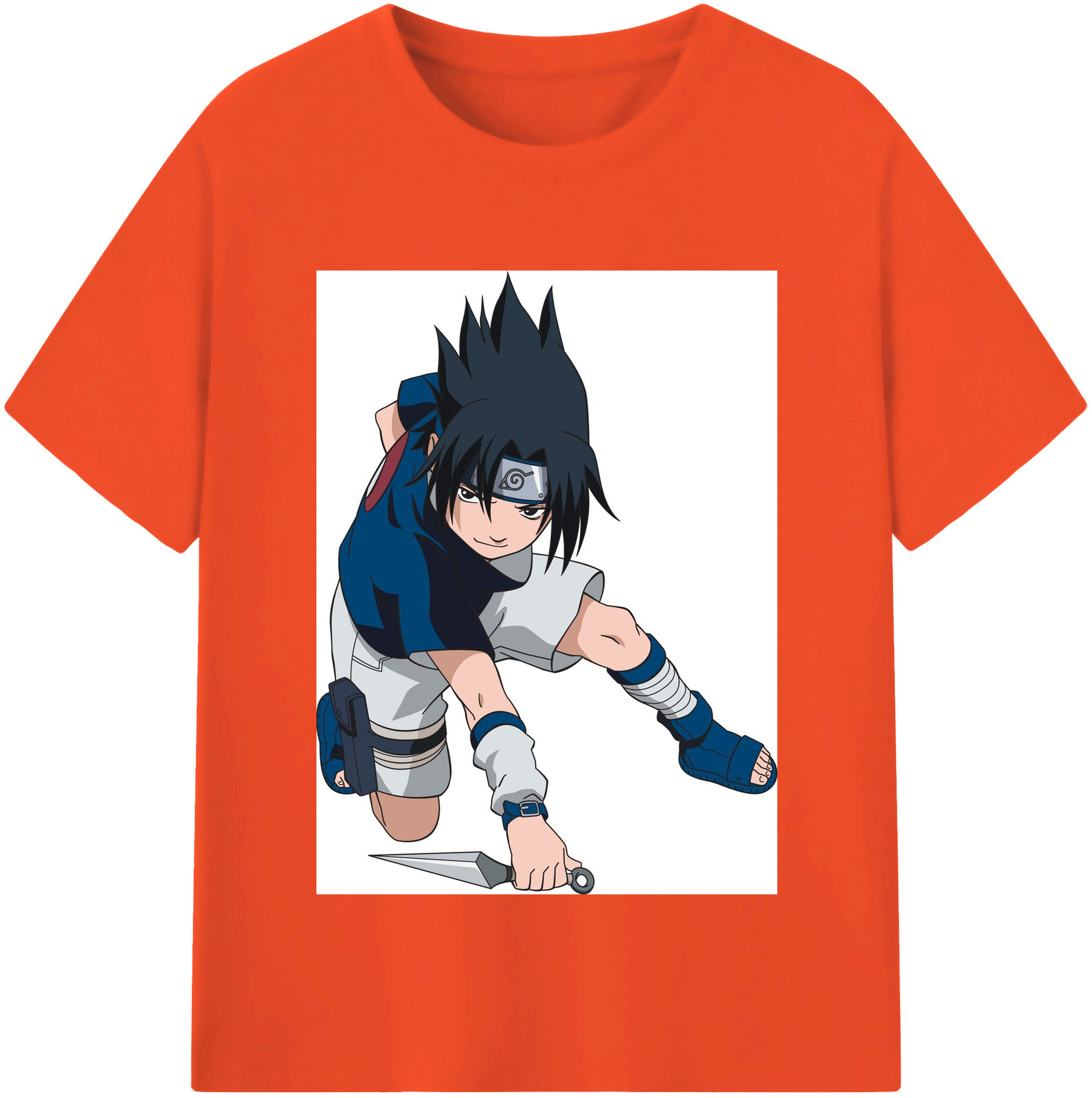 （画像用） NARUTO -ナルト- うちは サスケ Uchiha Sasuke 綿100％半袖Tシャツ（フロントプリント）