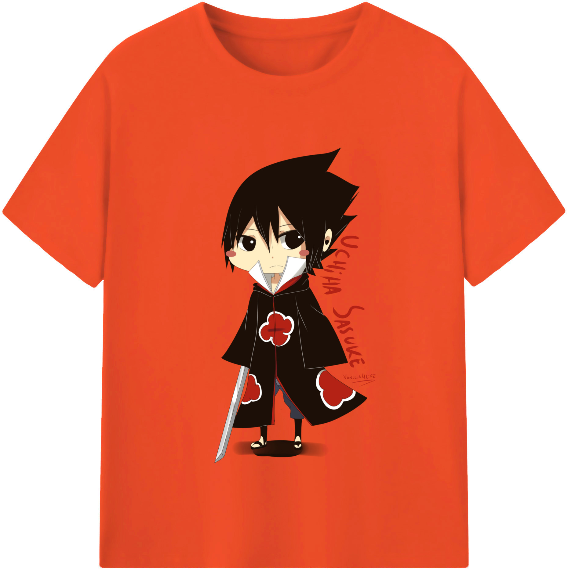 （画像用） NARUTO -ナルト- うちは サスケ Uchiha Sasuke 綿100％半袖Tシャツ（フロントプリント）