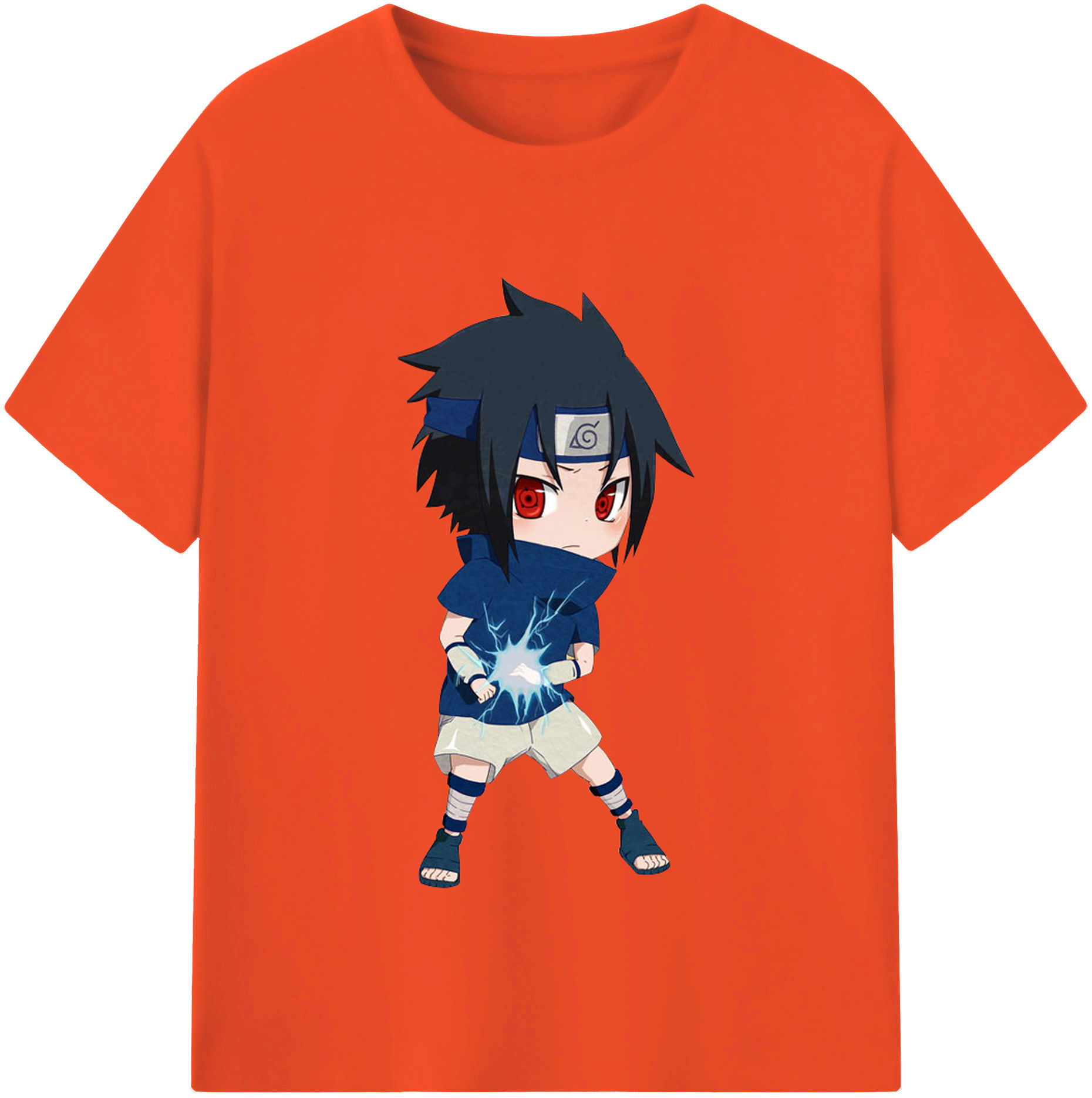 （画像用） NARUTO -ナルト- うちは サスケ Uchiha Sasuke 綿100％半袖Tシャツ（フロントプリント）